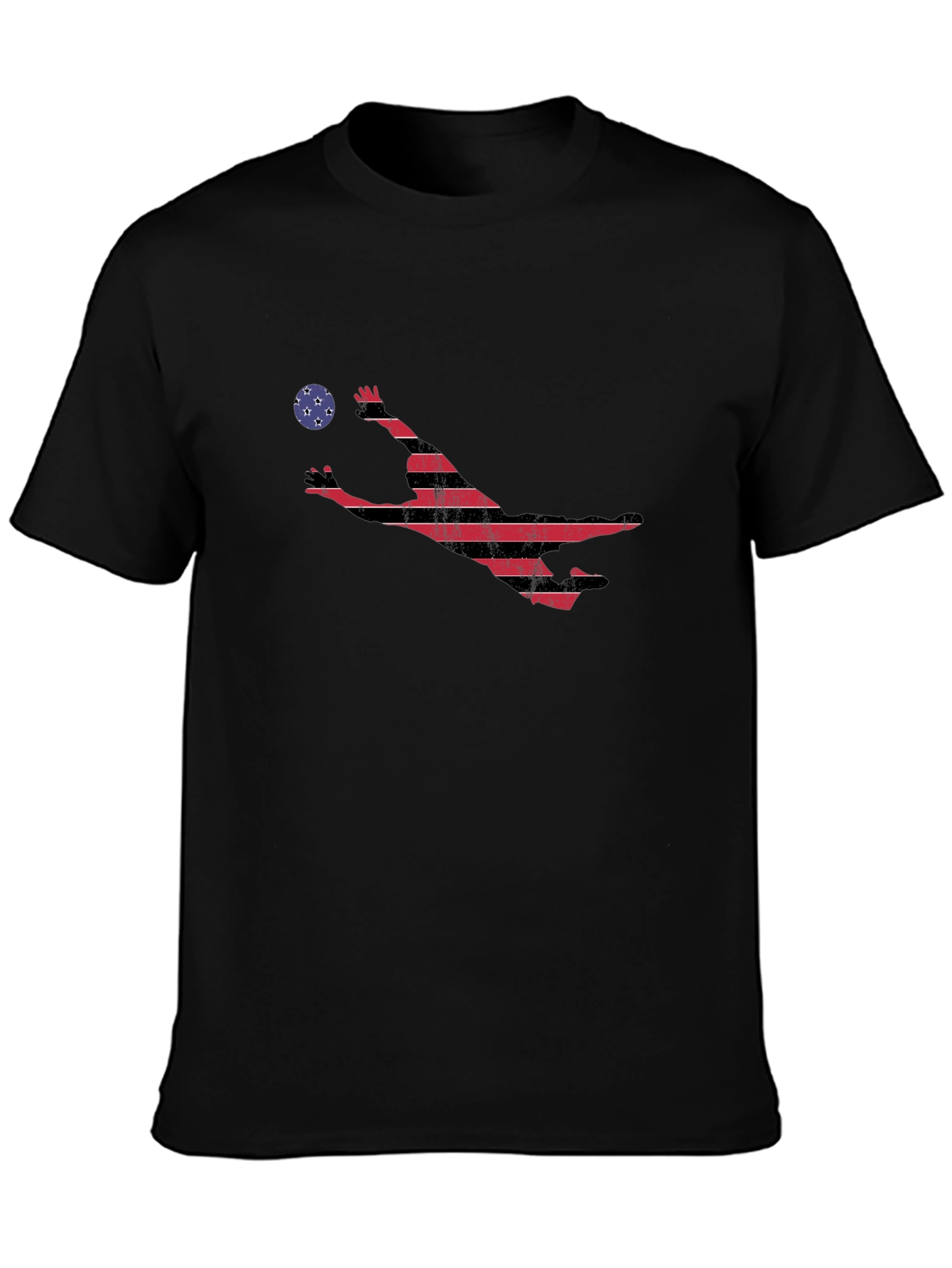 Volleyball Player Graphic Tee - American Flag Style