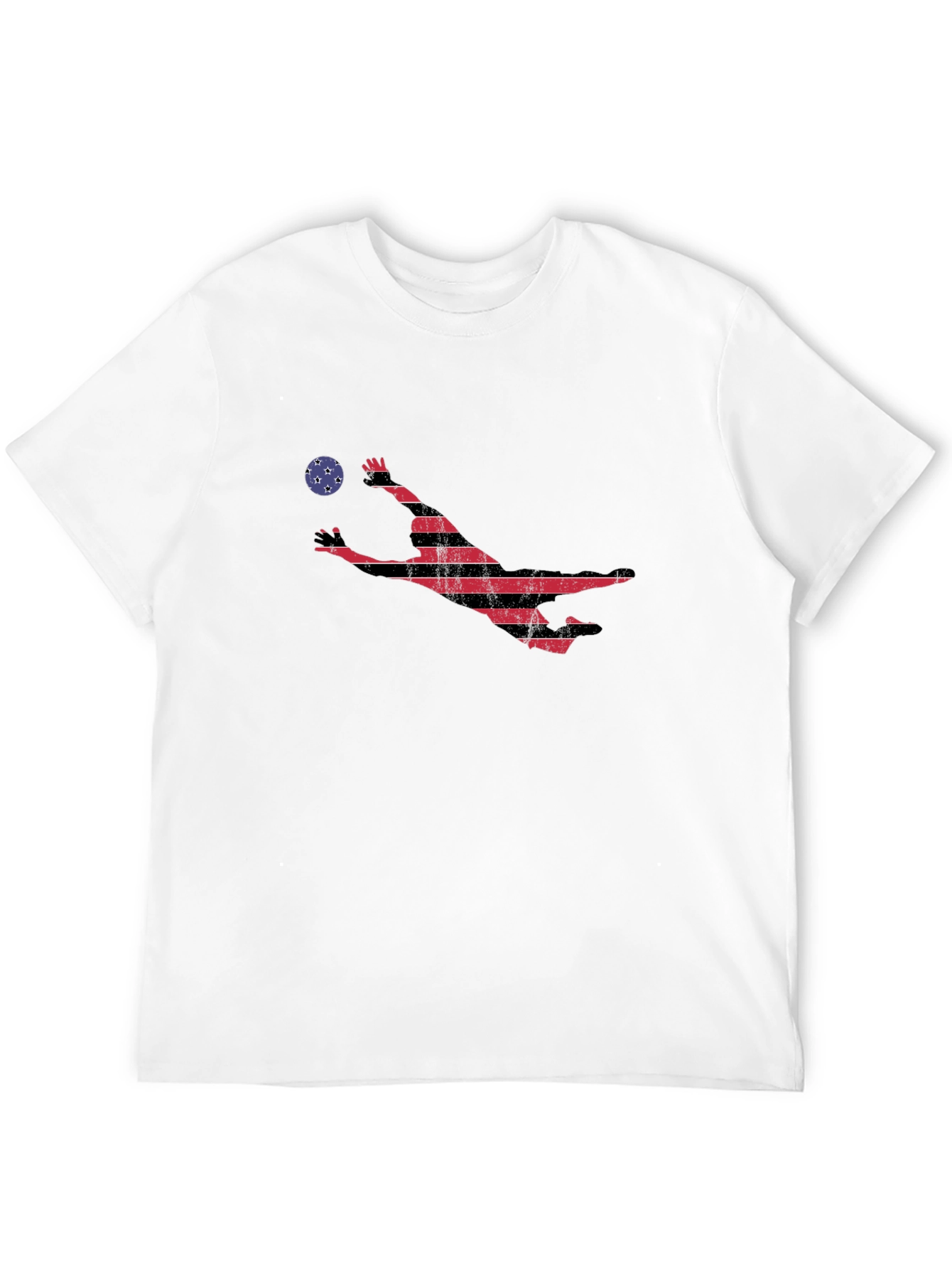 Volleyball Player Graphic Tee - American Flag Style