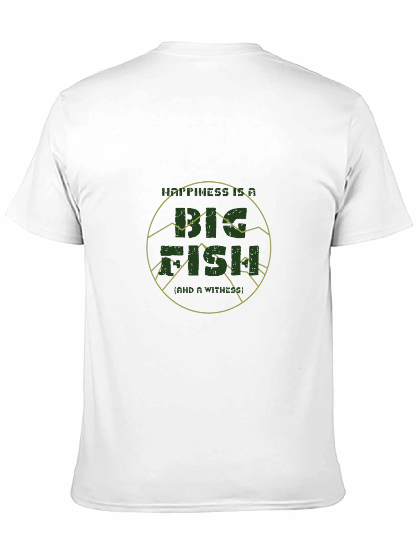 Happiness is a Big Fish Black Graphic Tee