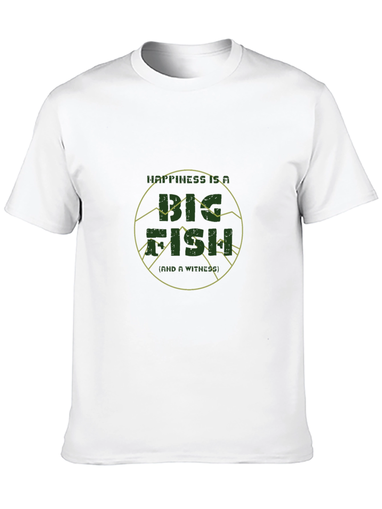 Happiness is a Big Fish Black Graphic Tee