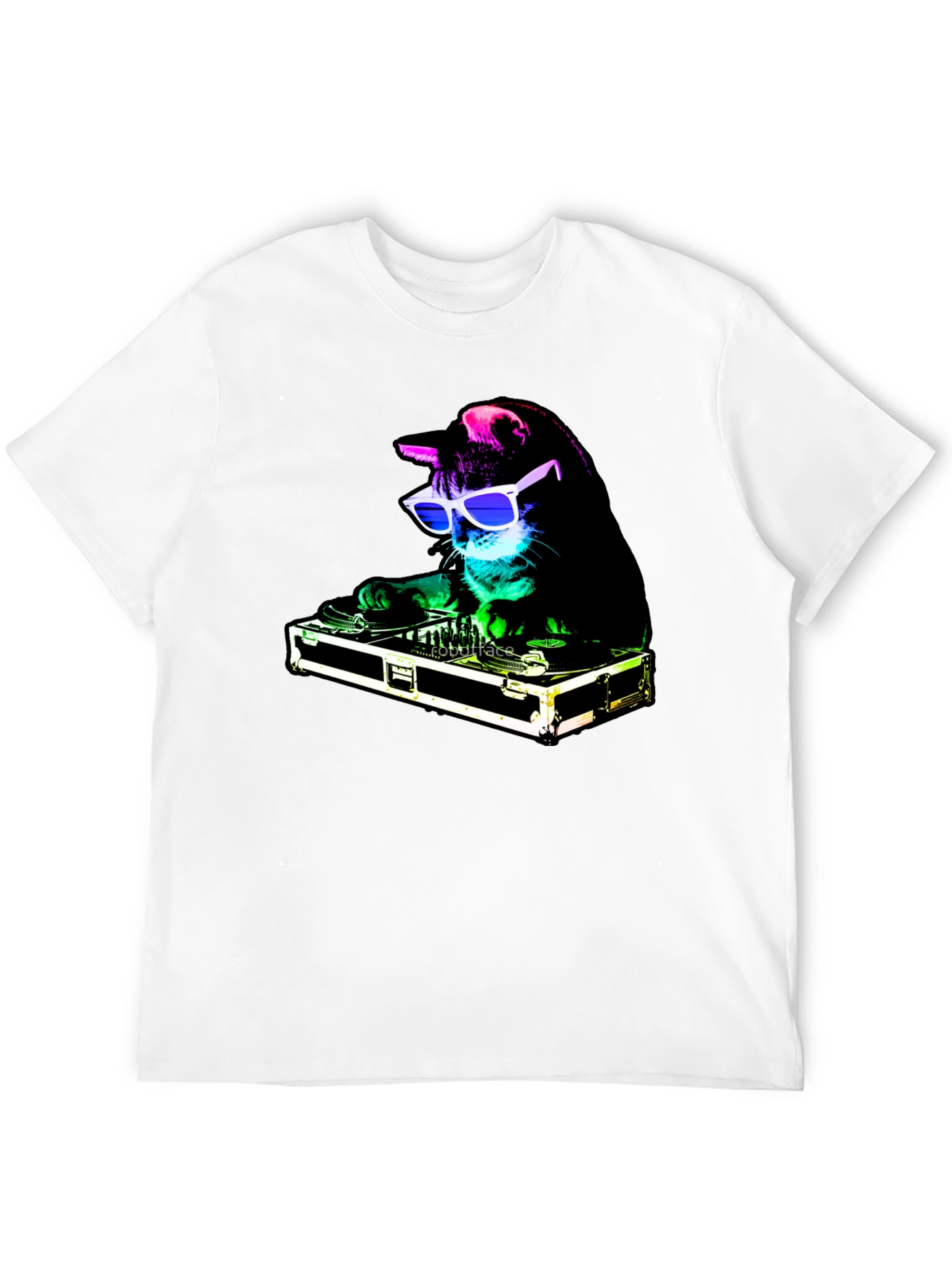 DJ Cat Graphic T-Shirt - Black