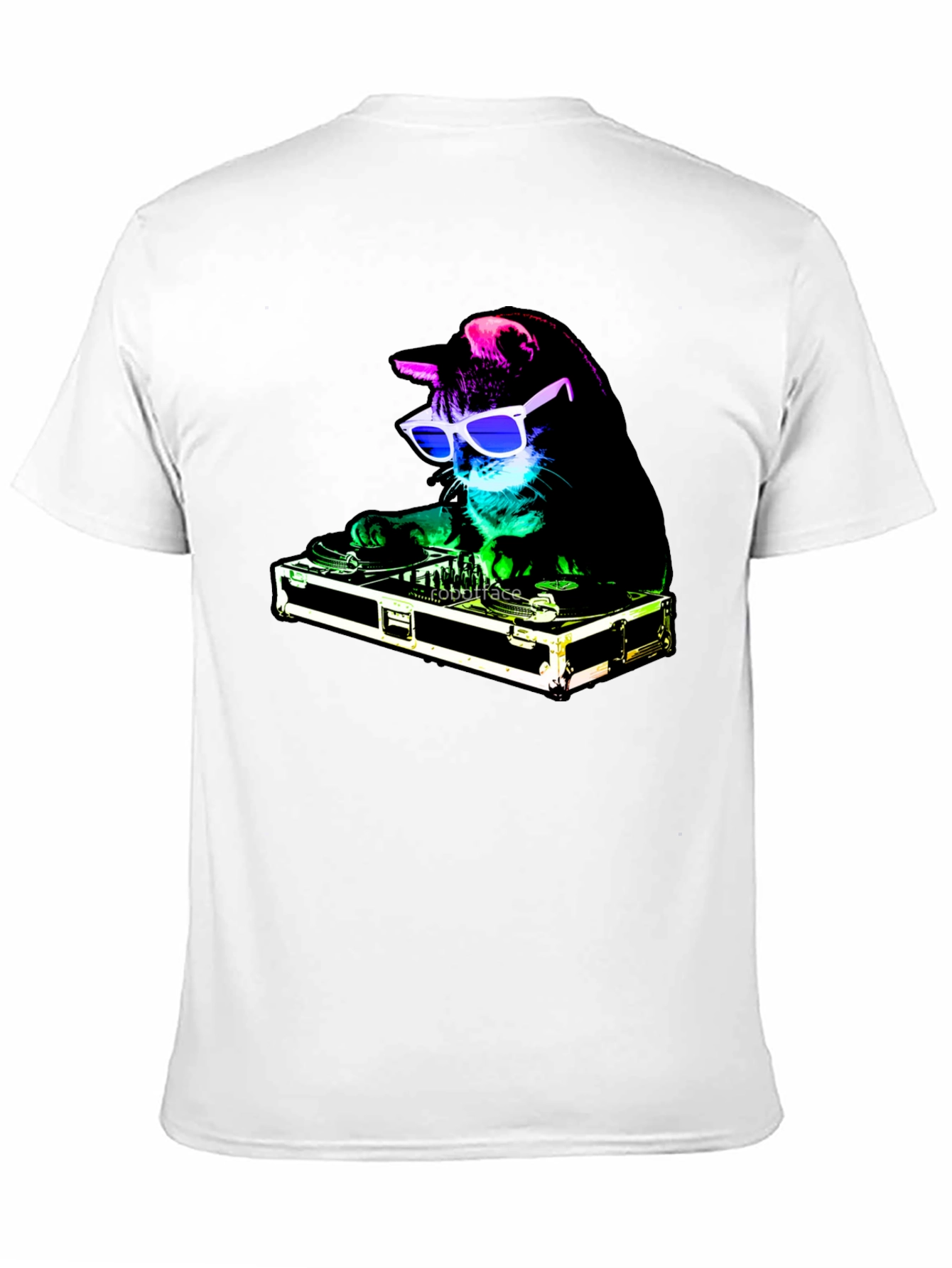 DJ Cat Graphic T-Shirt - Black