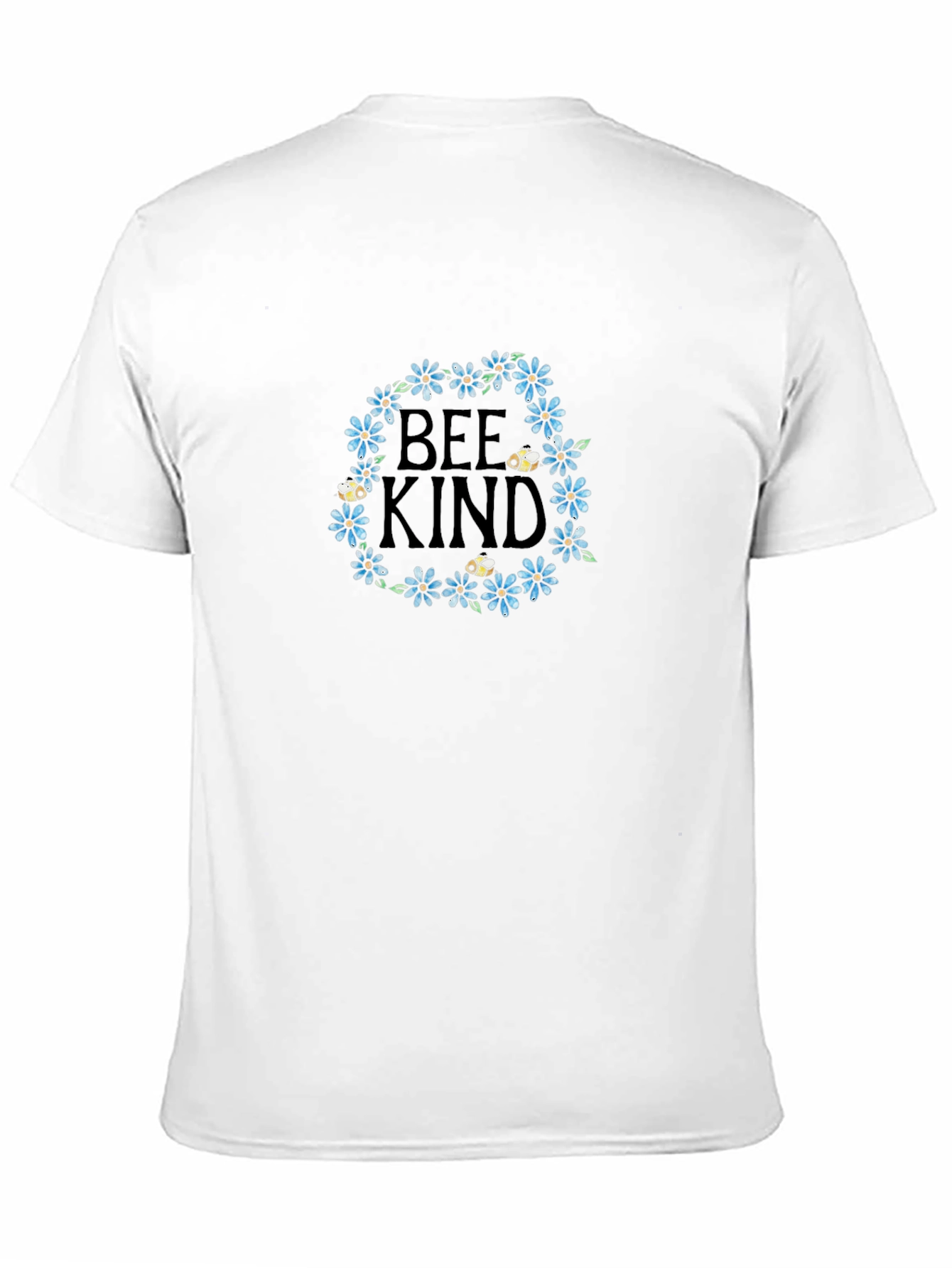 Bee Kind Floral Wreath Black T-Shirt