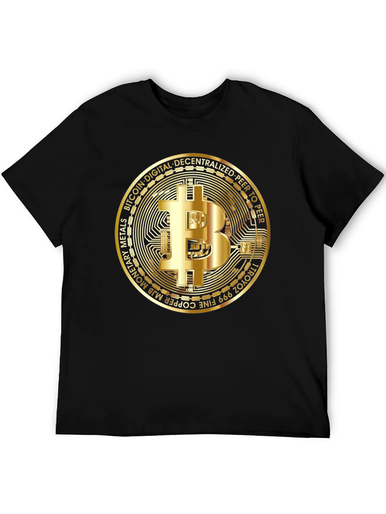Bitcoin Crypto T-Shirt - Golden Coin Design
