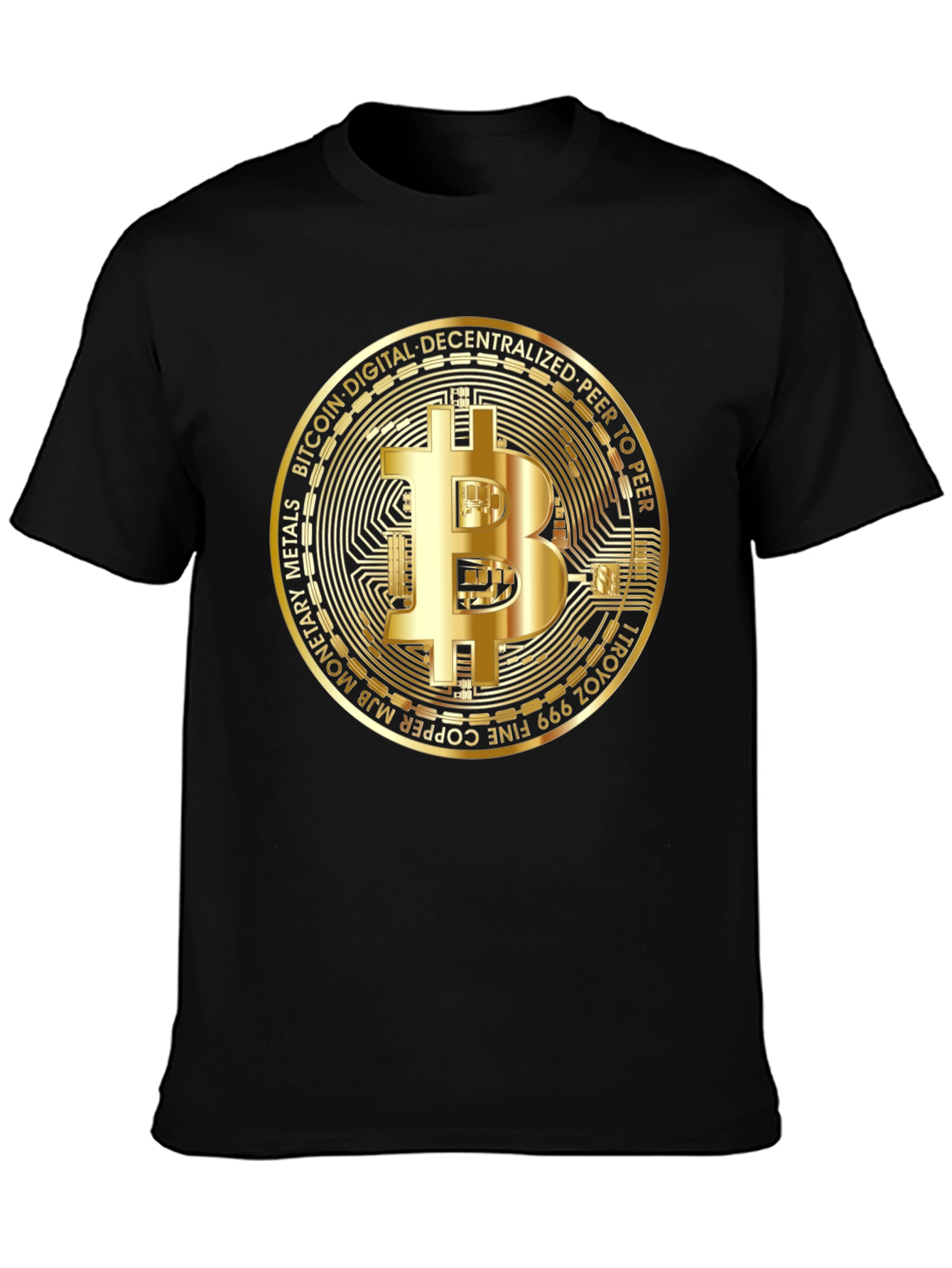 Bitcoin Crypto T-Shirt - Golden Coin Design