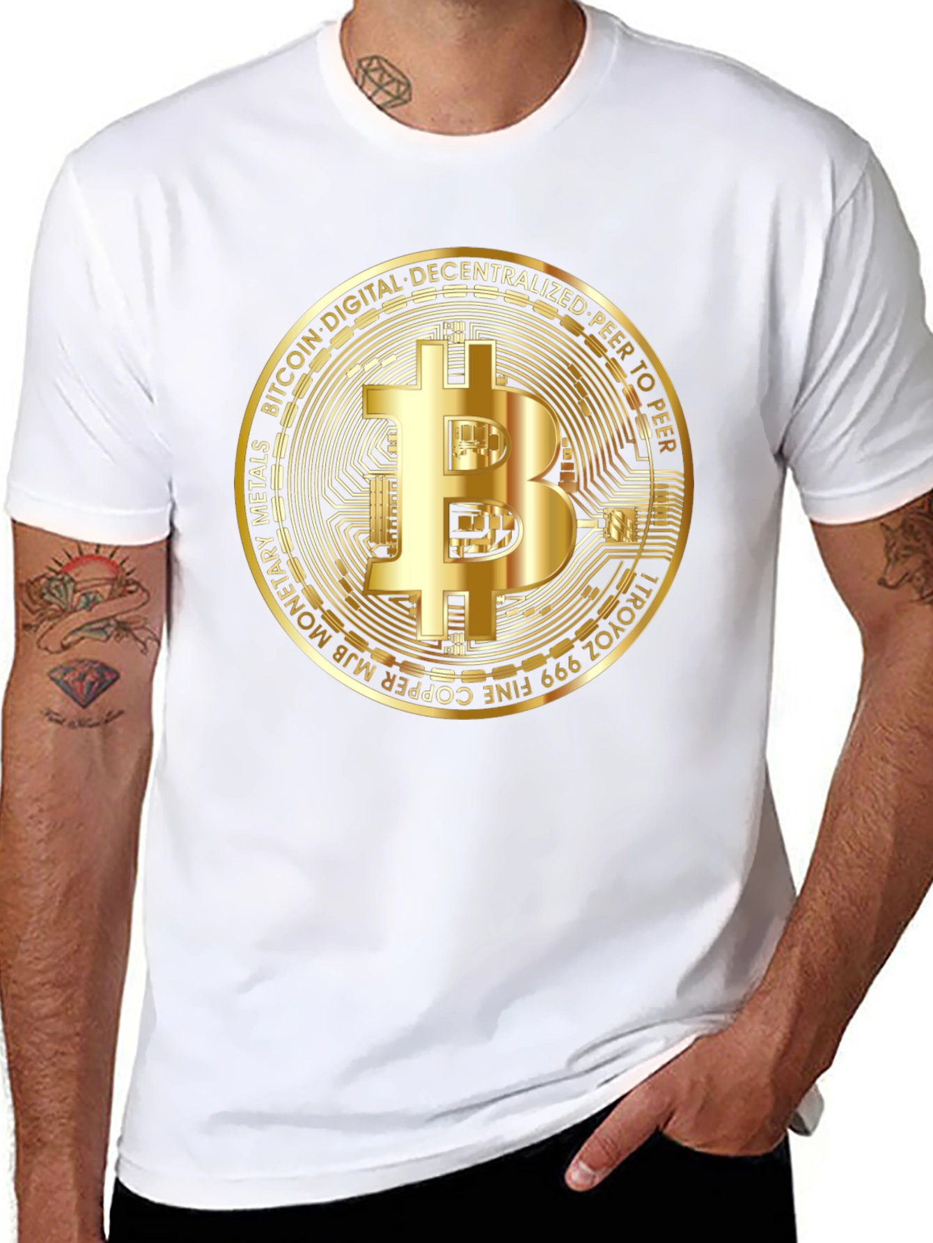 Bitcoin Crypto T-Shirt - Golden Coin Design