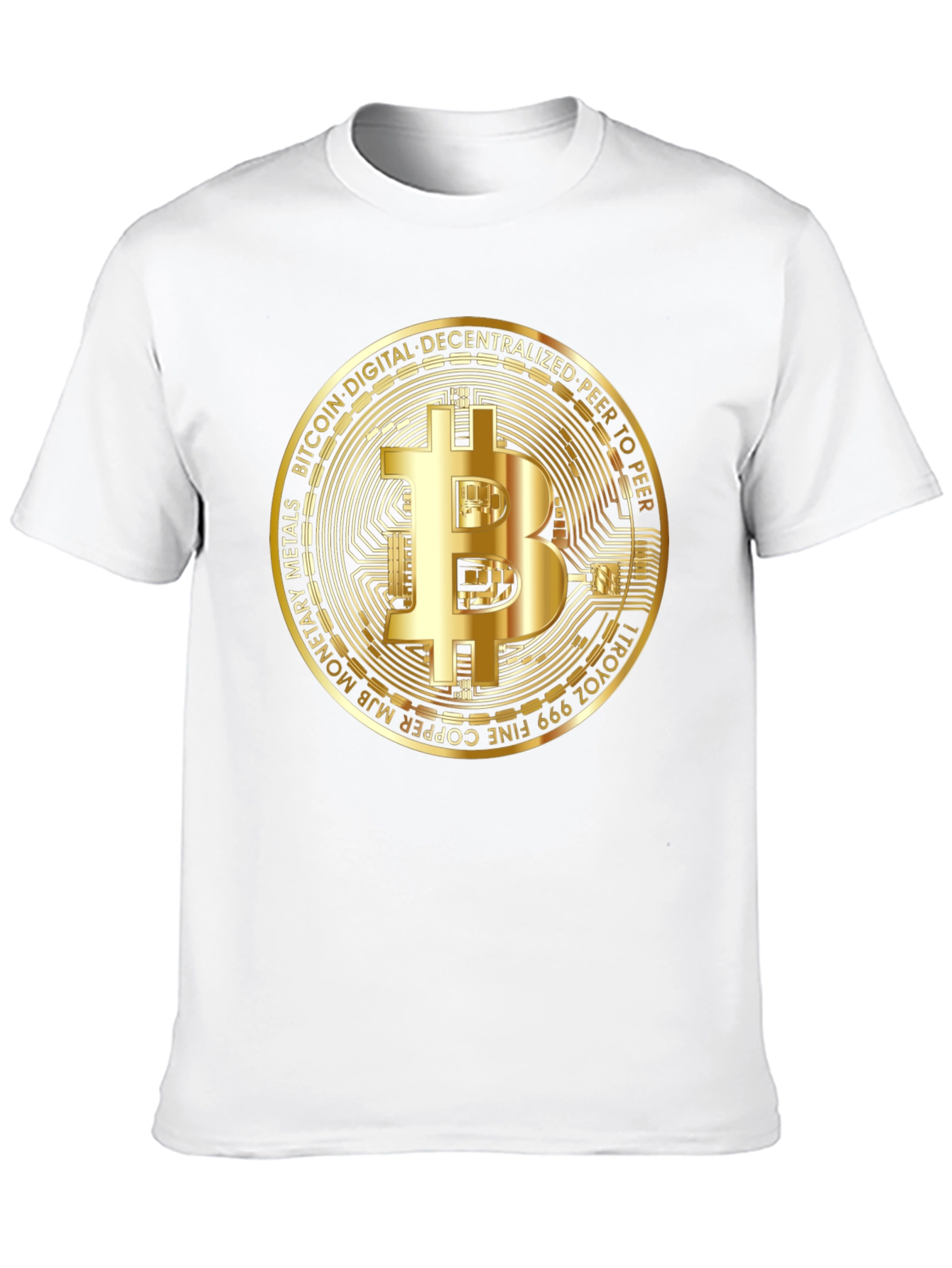 Bitcoin Crypto T-Shirt - Golden Coin Design