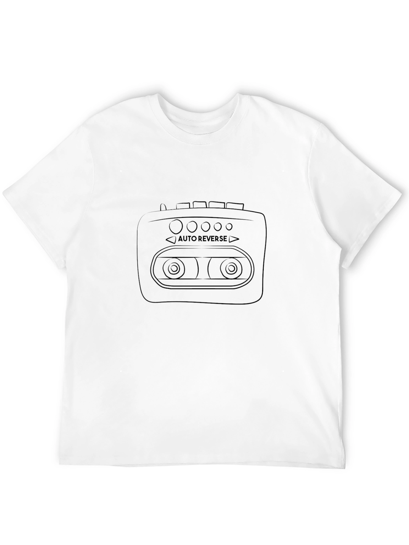 Retro Cassette Player Graphic Tee - Black