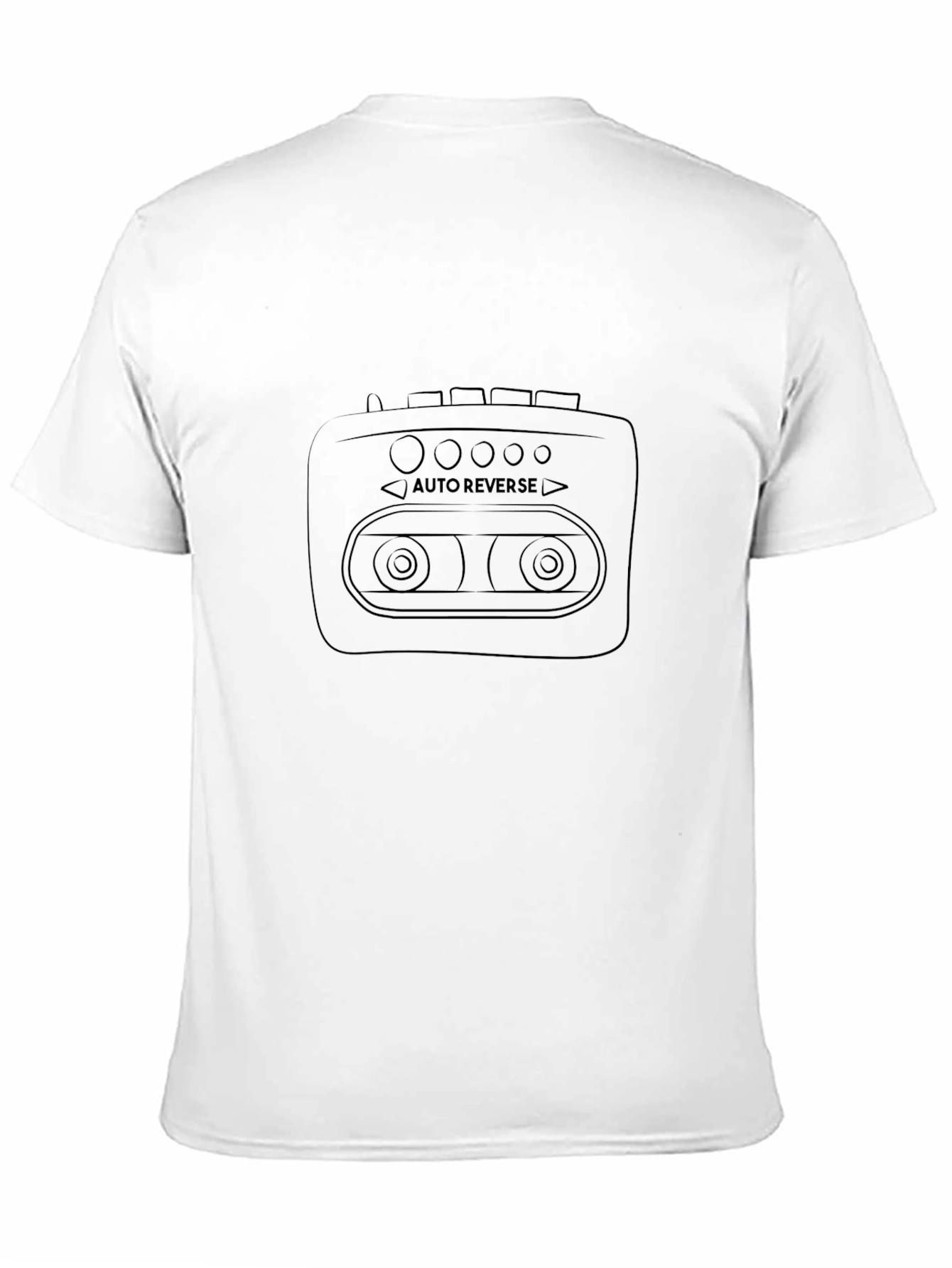 Retro Cassette Player Graphic Tee - Black
