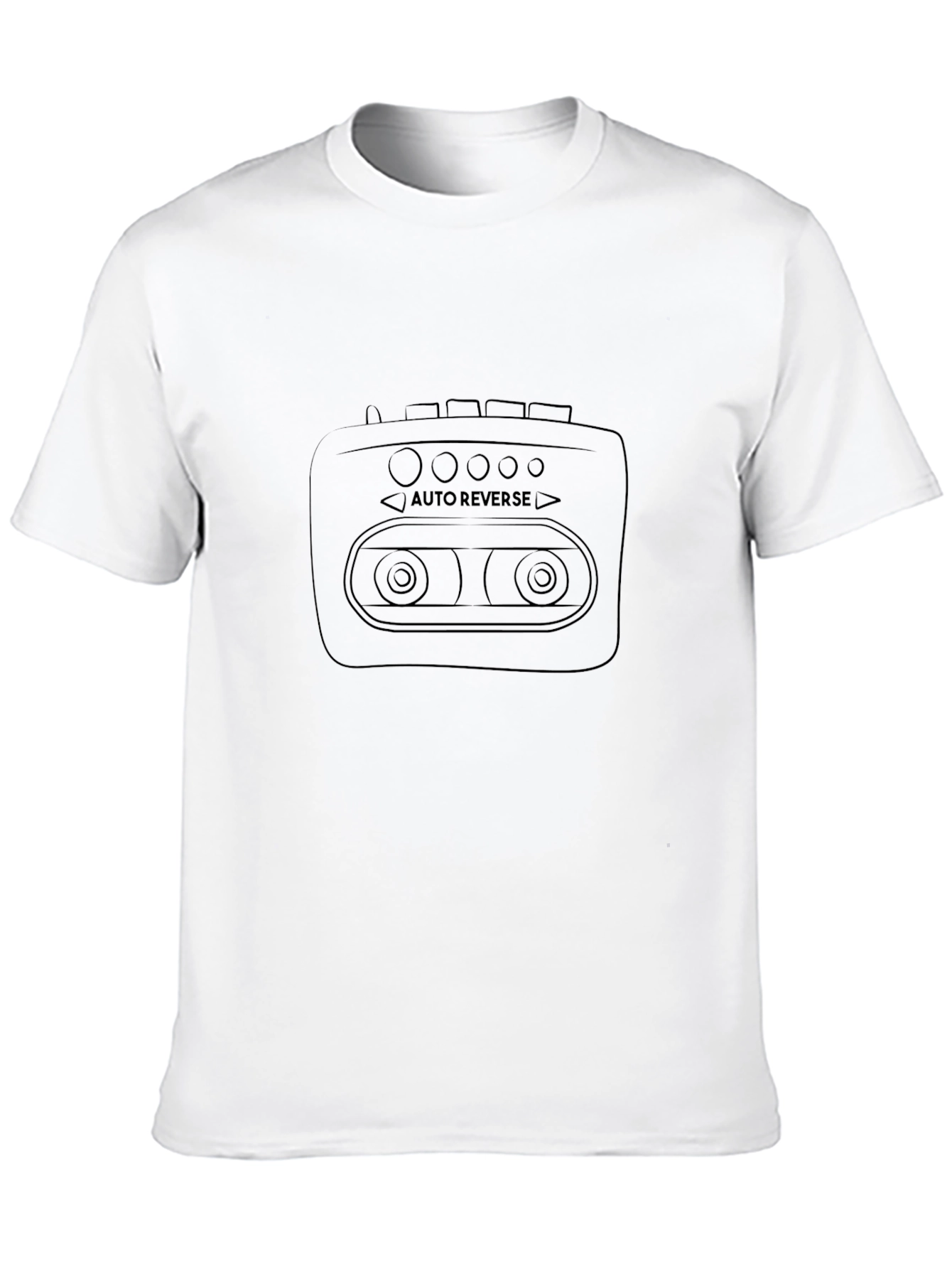 Retro Cassette Player Graphic Tee - Black