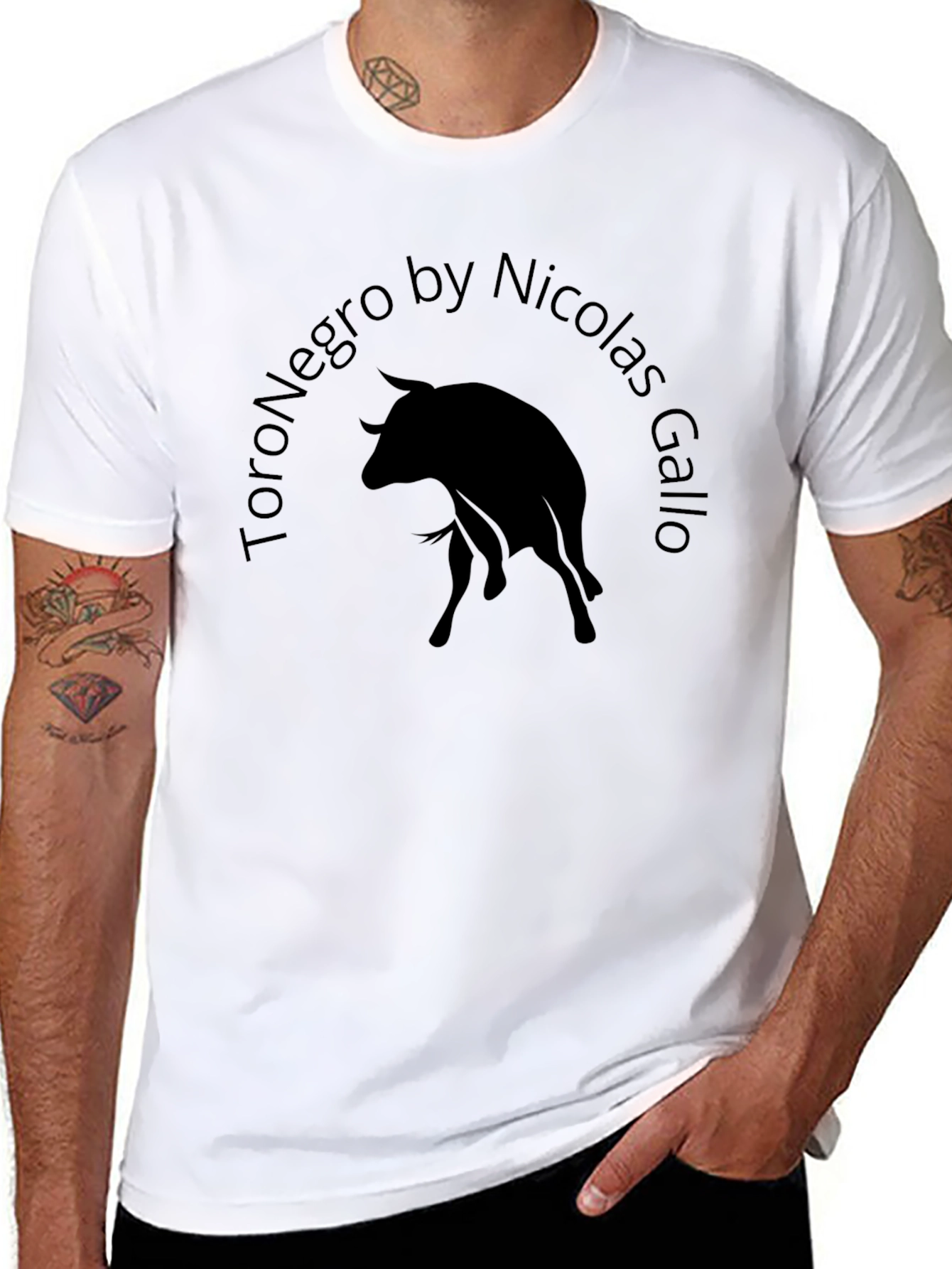 Toro Negro by Nicolas Gallo Black Graphic Tee