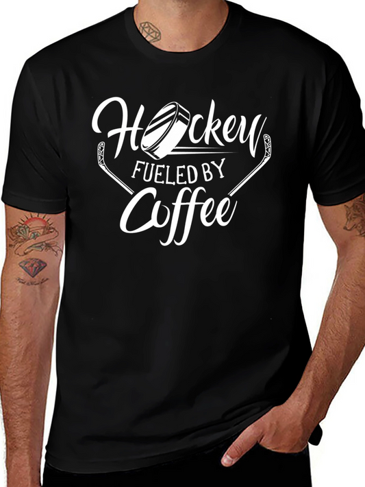 Hockey Fueled By Coffee Graphic T-Shirt