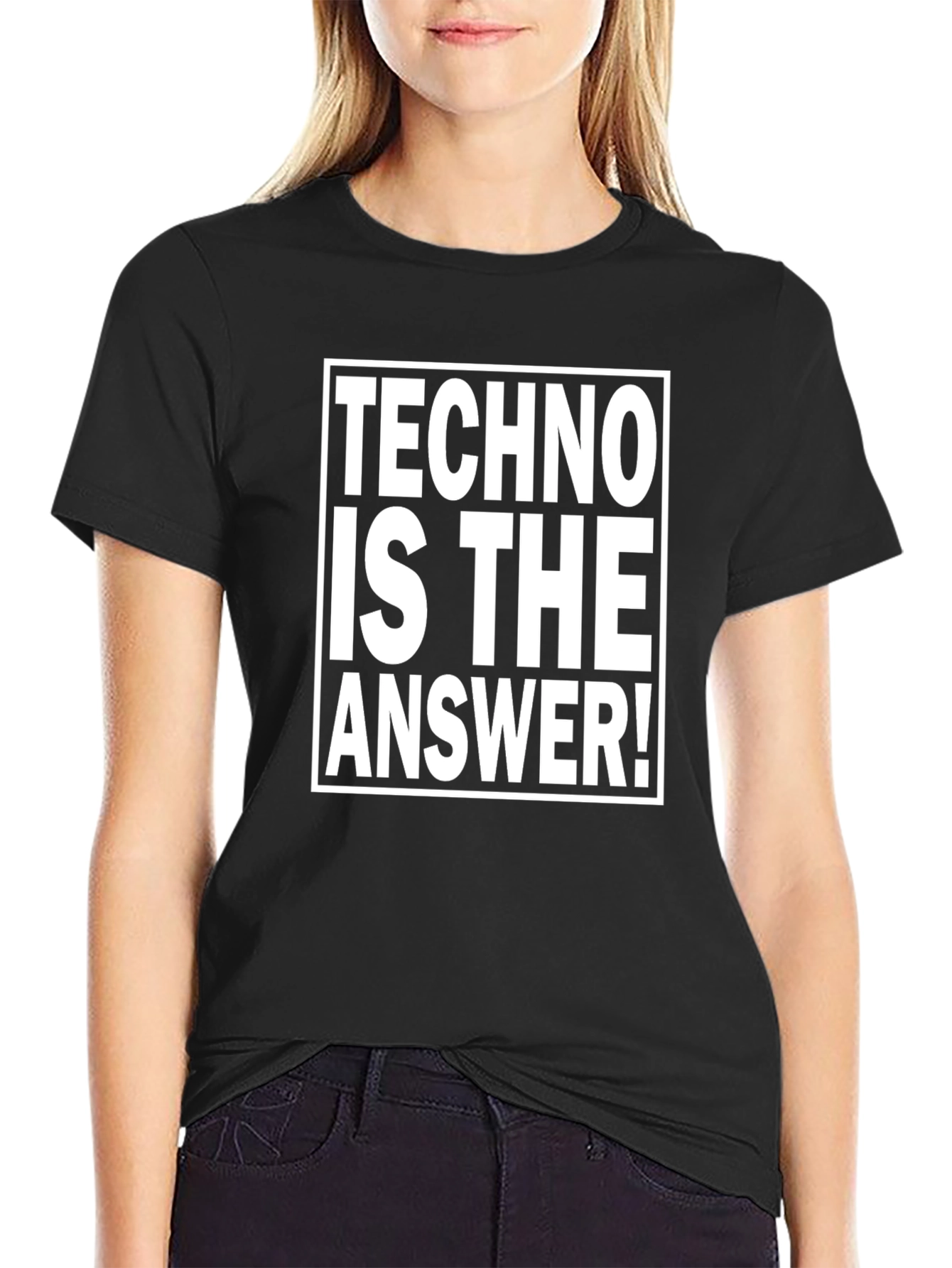 Techno Is The Answer! Black T-Shirt