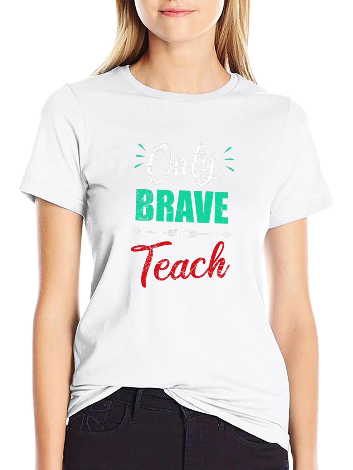 Only Brave Teach Black Graphic Tee