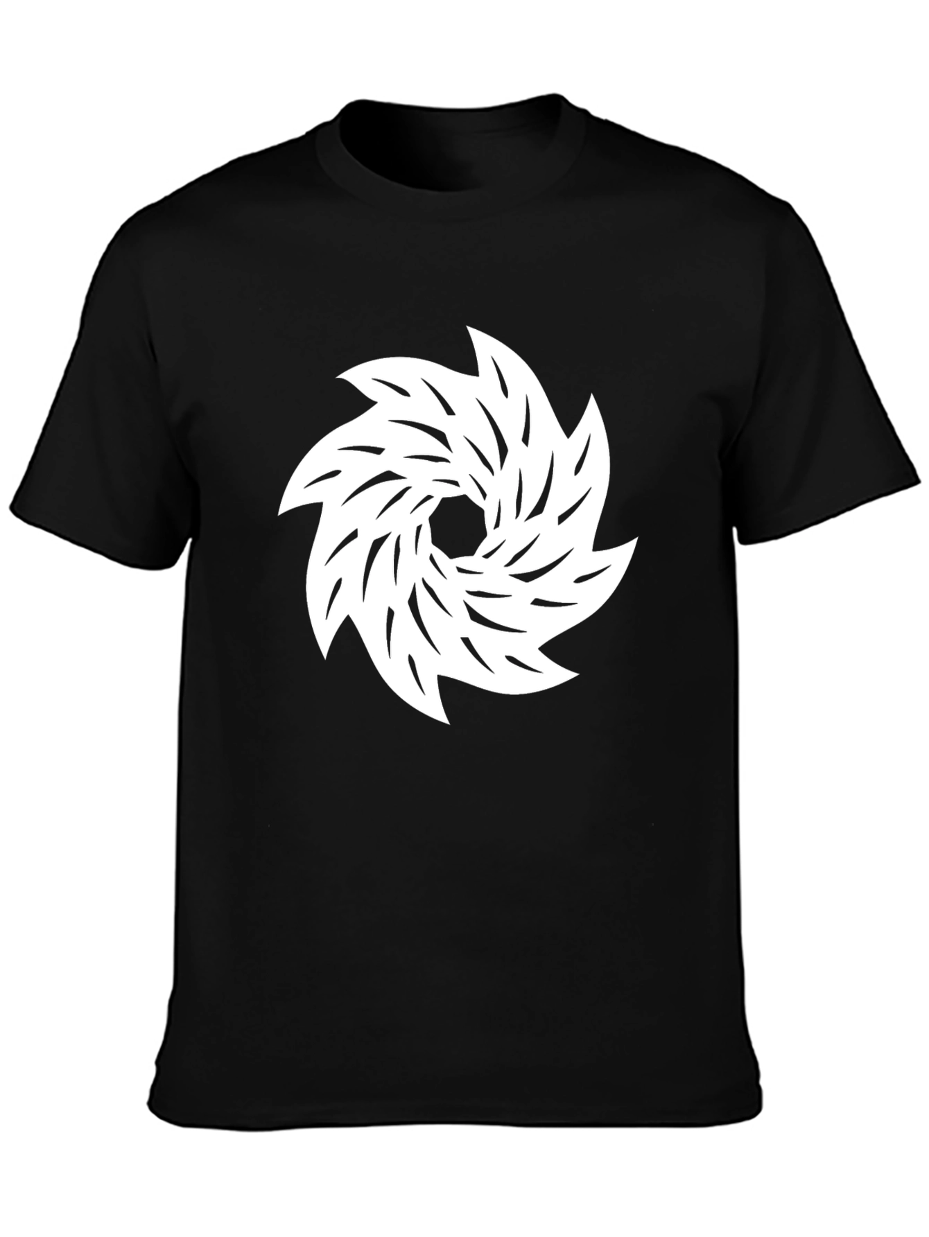 Abstract Swirl Graphic Print Black T-Shirt