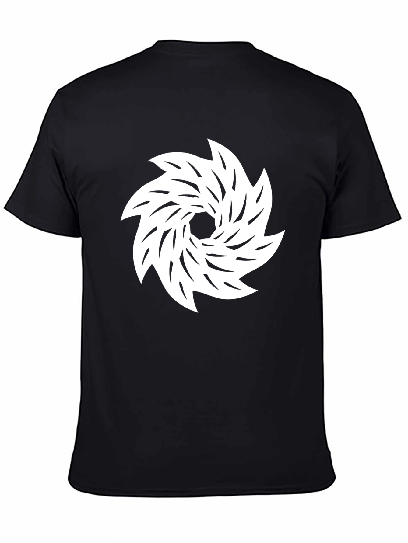 Abstract Swirl Graphic Print Black T-Shirt