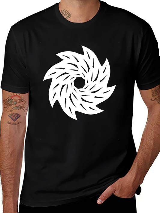 Abstract Swirl Graphic Print Black T-Shirt