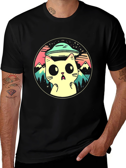 Cat Abduction T-Shirt - UFO Kitty Design