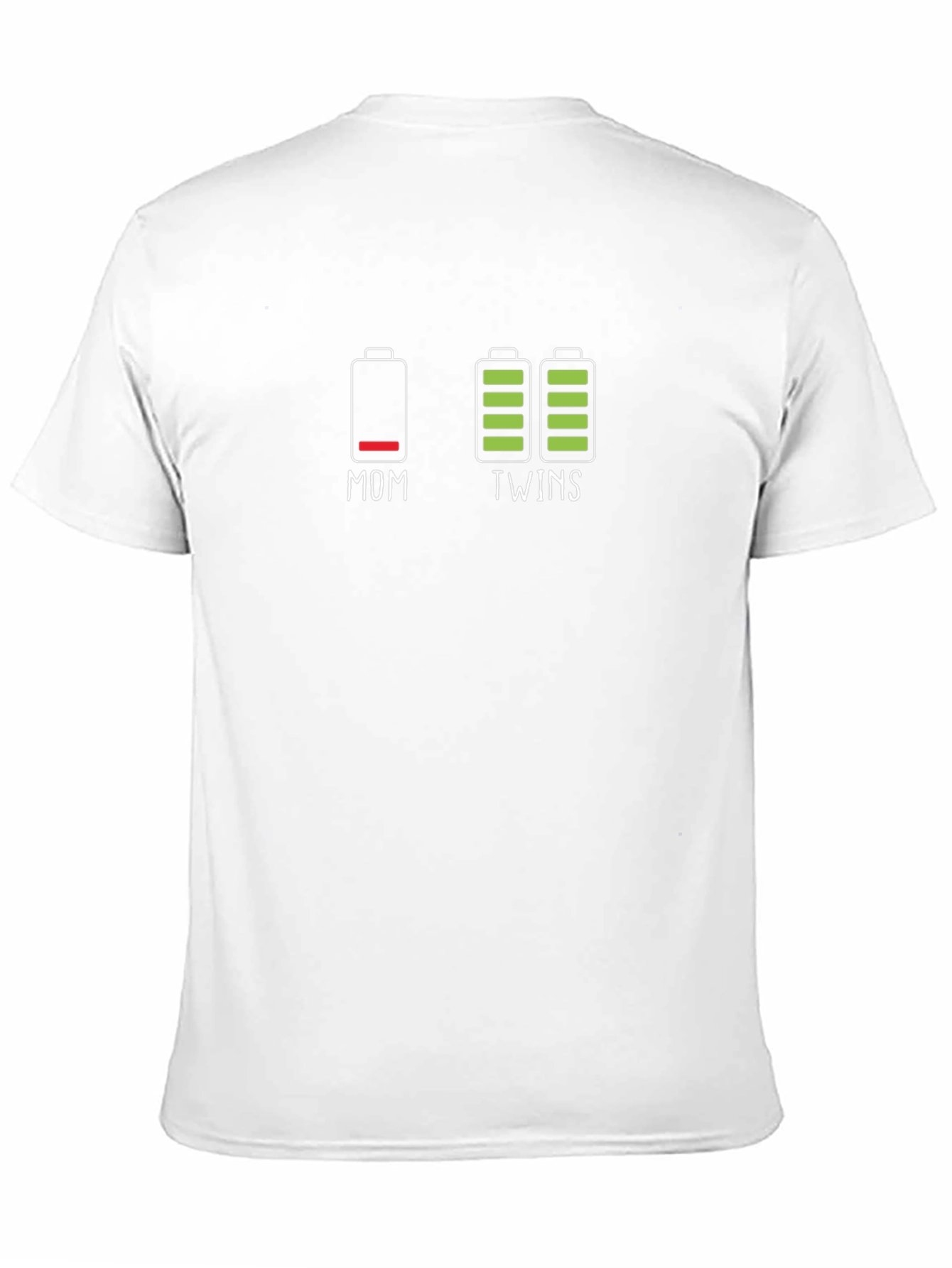 Mom & Twins Battery T-Shirt - Novelty Graphic Tee