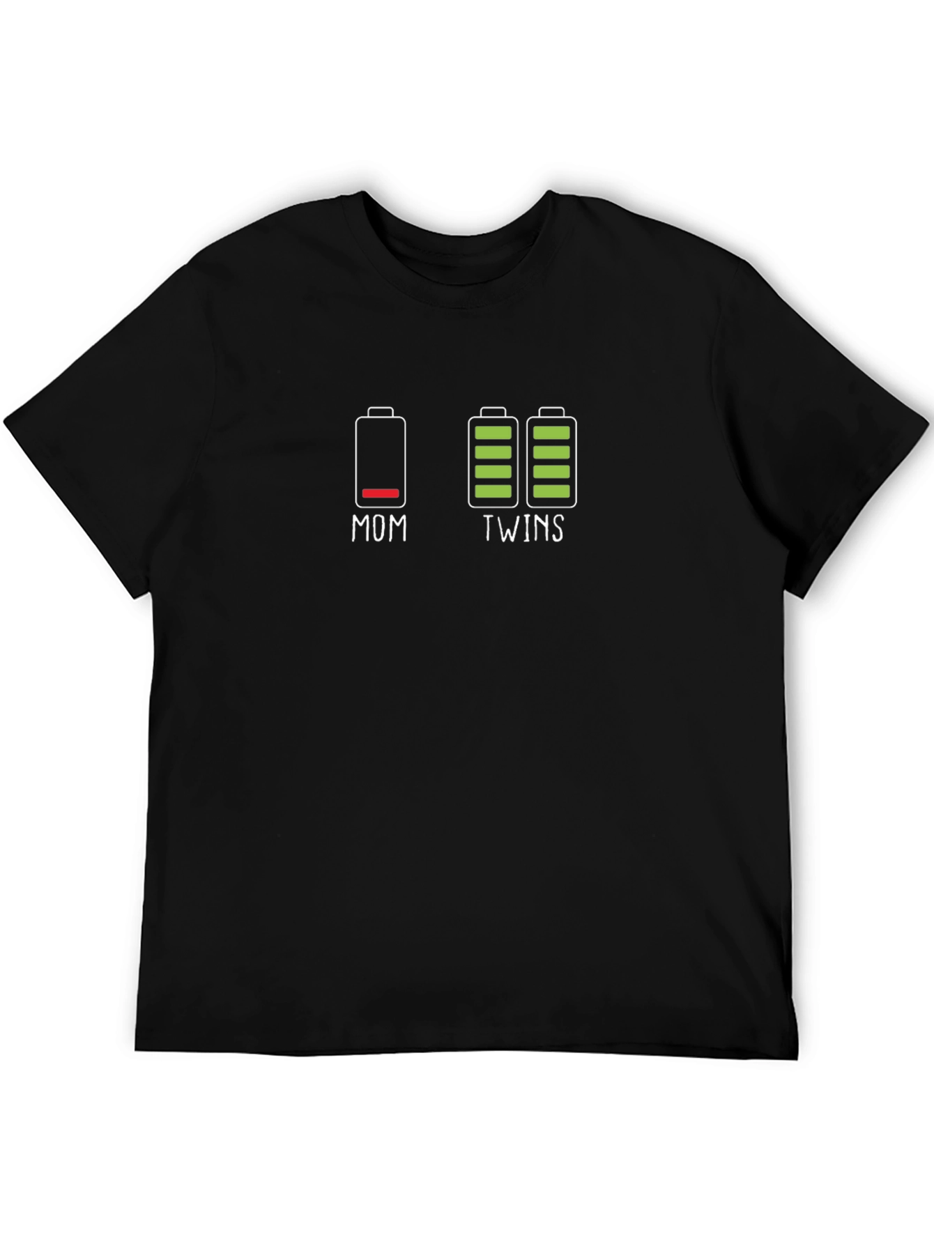 Mom & Twins Battery T-Shirt - Novelty Graphic Tee