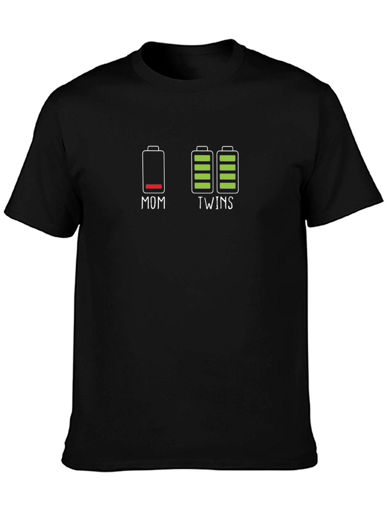 Mom & Twins Battery T-Shirt - Novelty Graphic Tee
