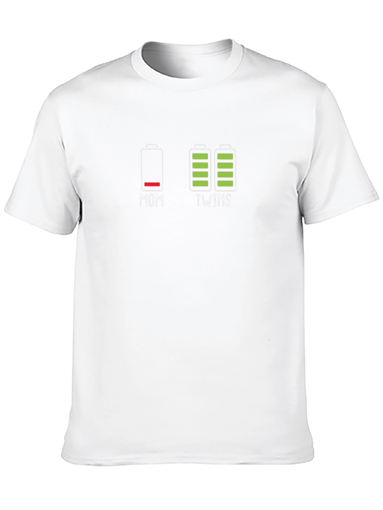 Mom & Twins Battery T-Shirt - Novelty Graphic Tee
