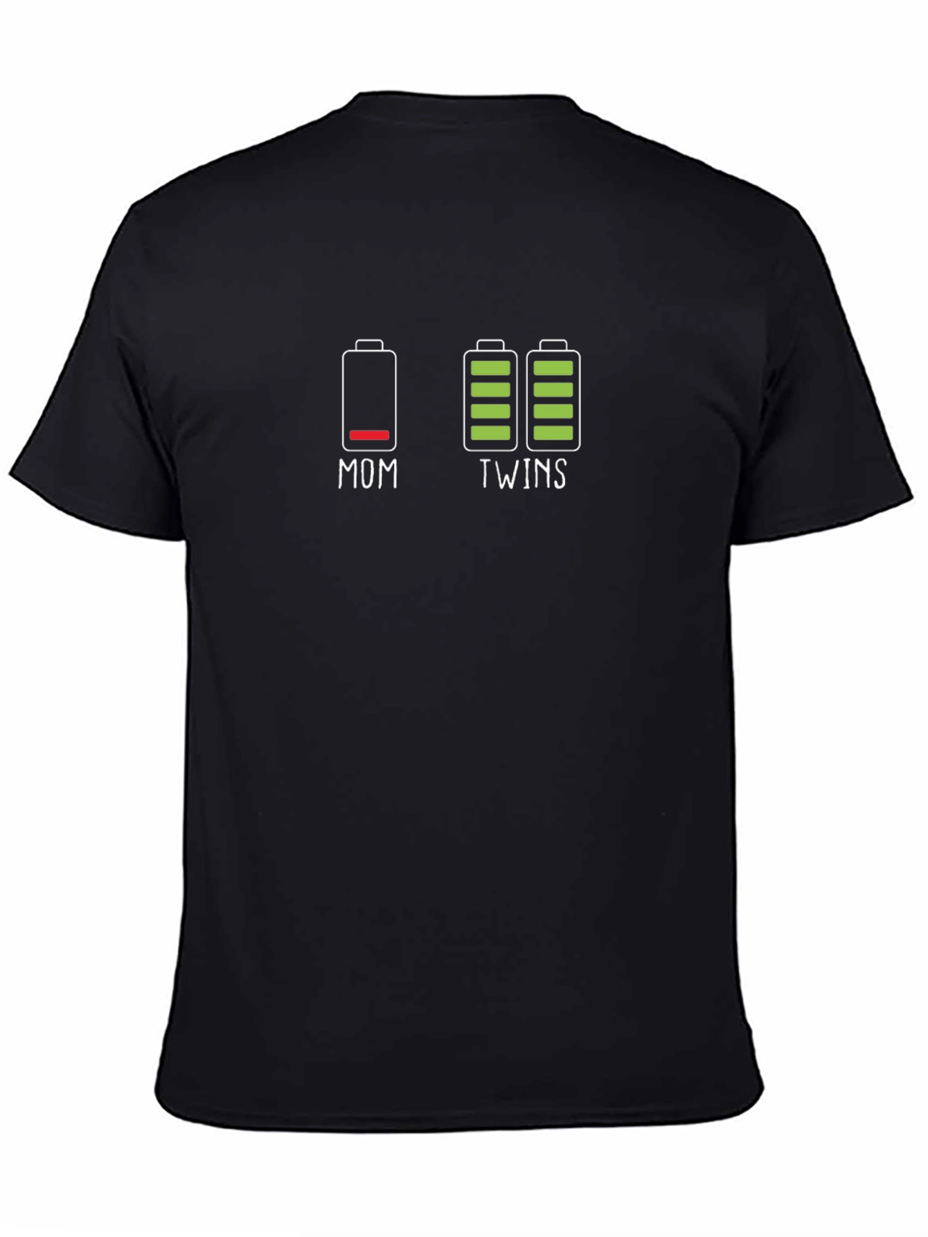 Mom & Twins Battery T-Shirt - Novelty Graphic Tee