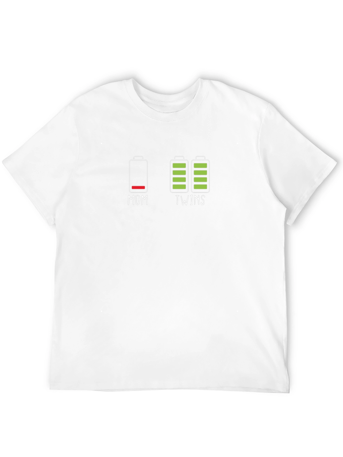 Mom & Twins Battery T-Shirt - Novelty Graphic Tee