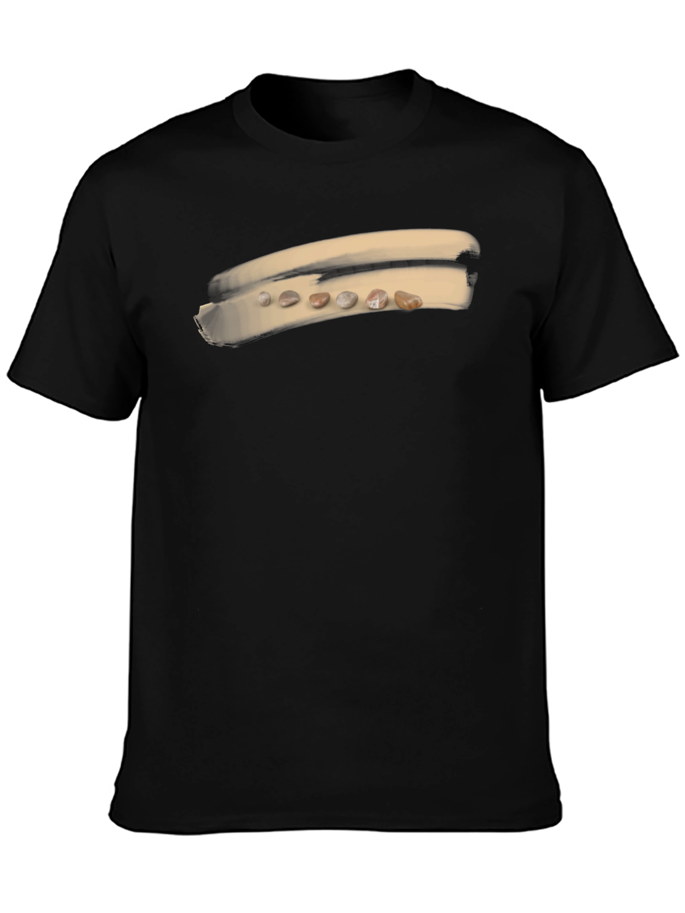 Unique Pebble Art Black T-Shirt