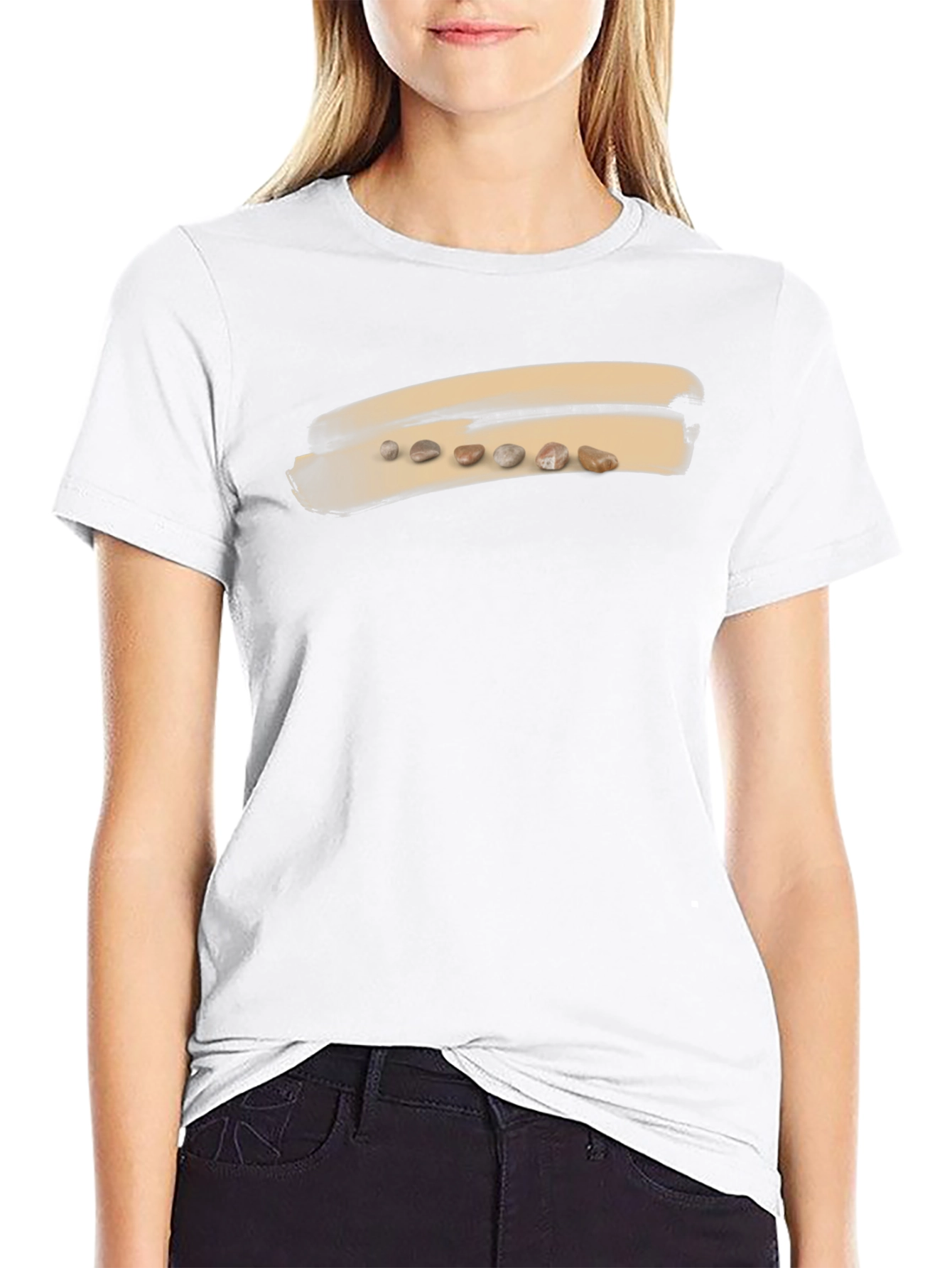 Unique Pebble Art Black T-Shirt