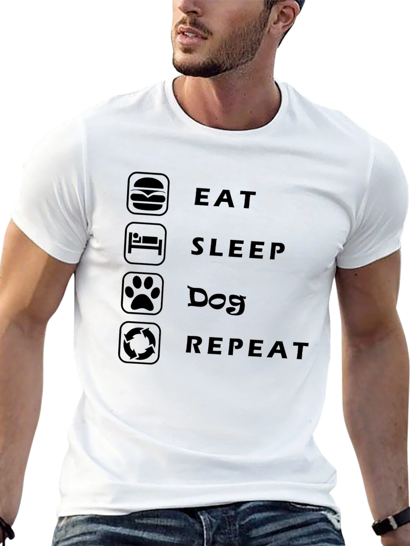 Eat Sleep Dog Repeat Graphic T-Shirt