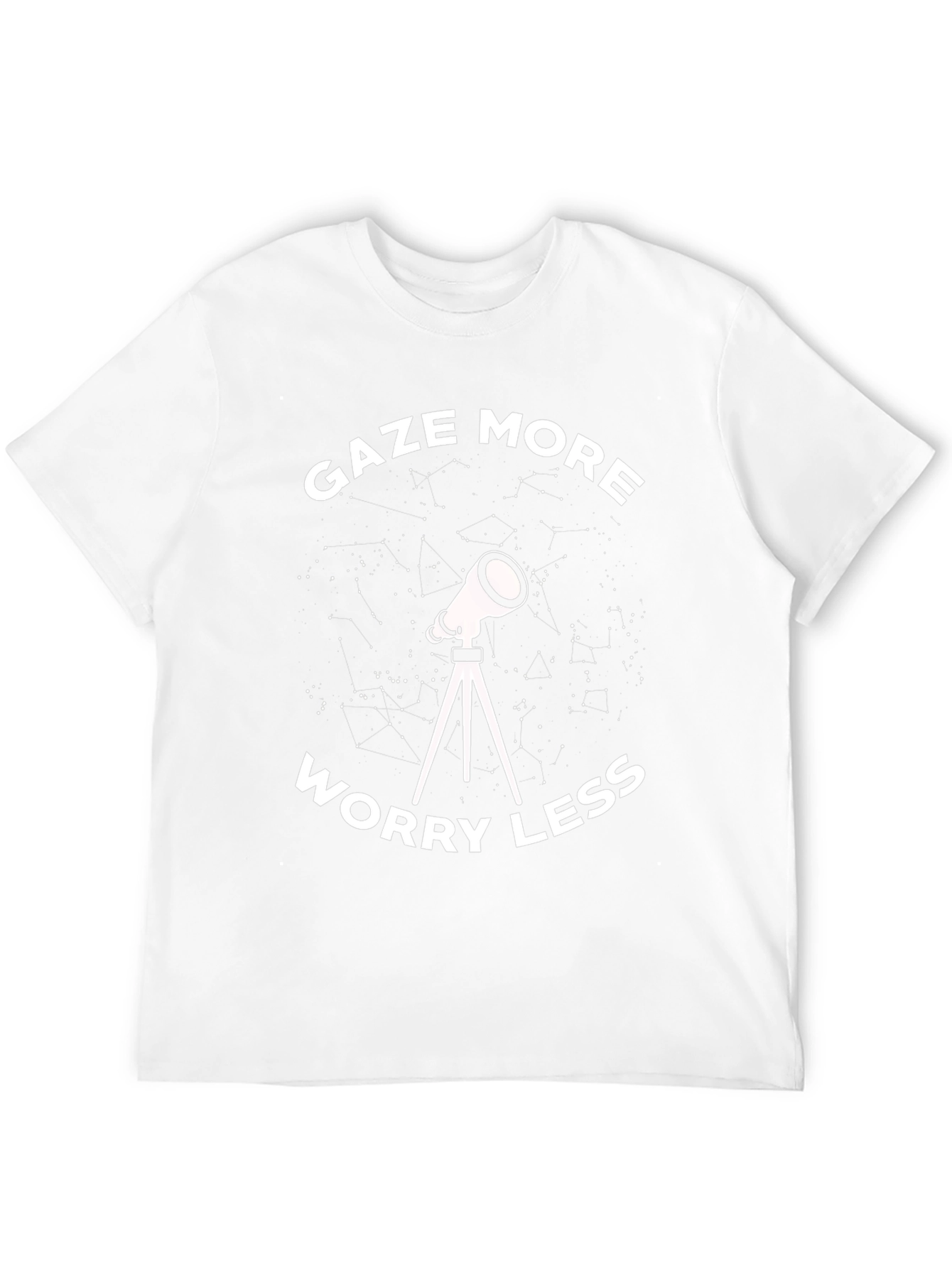 Gaze More Worry Less Telescope Graphic T-Shirt
