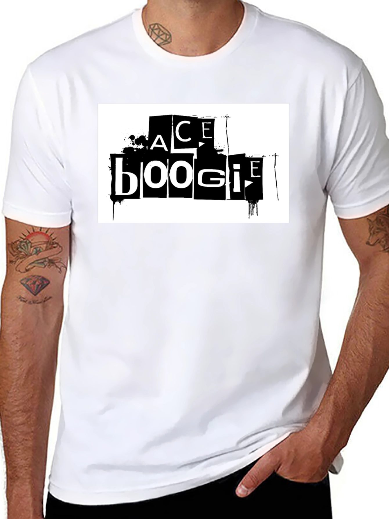 Ace Boogie Graphic Tee - Black Cotton Blend T-Shirt