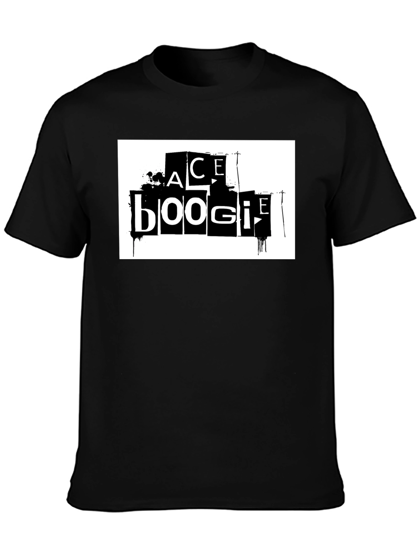 Ace Boogie Graphic Tee - Black Cotton Blend T-Shirt