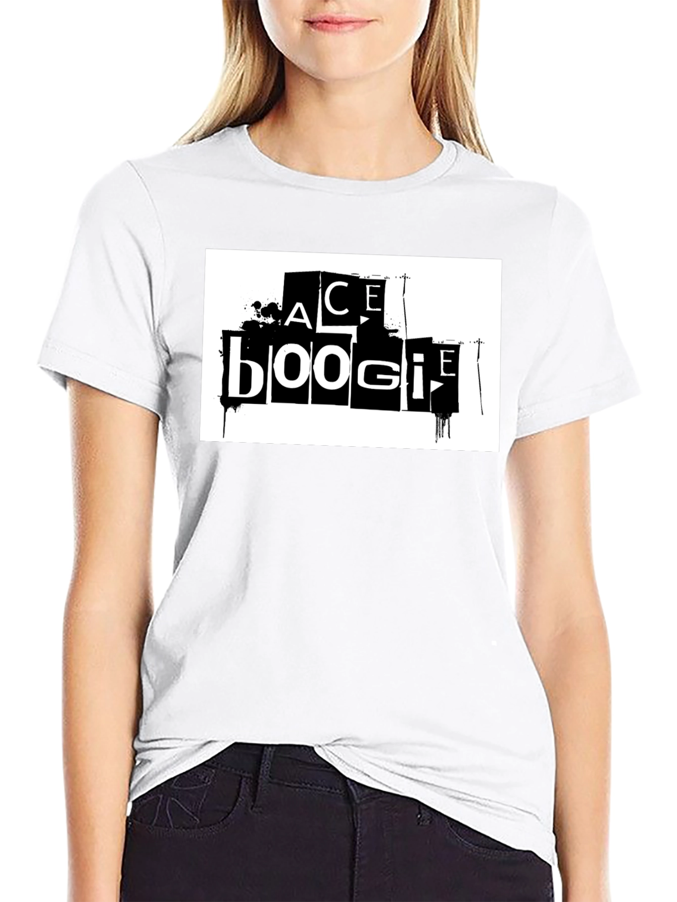 Ace Boogie Graphic Tee - Black Cotton Blend T-Shirt