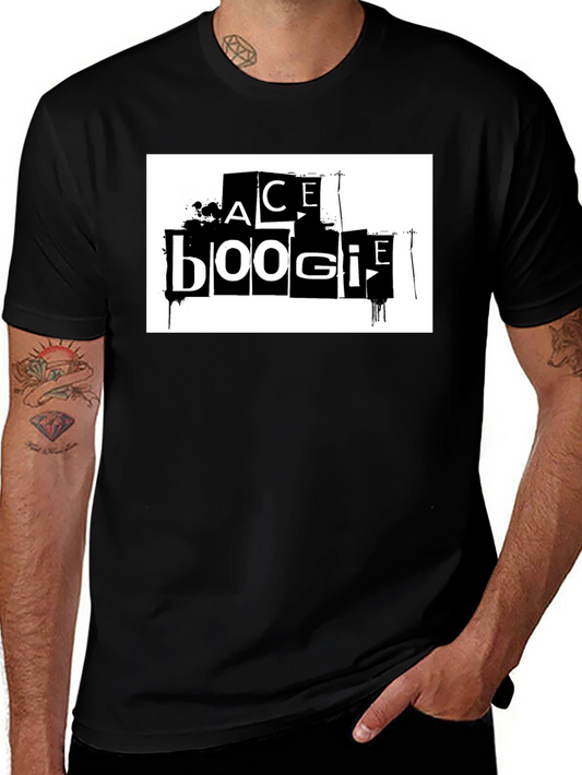 Ace Boogie Graphic Tee - Black Cotton Blend T-Shirt