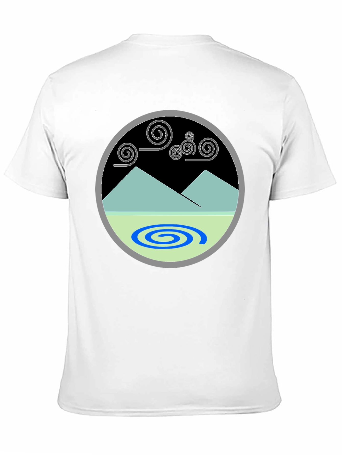 Mountains & Swirls Graphic Tee - Modern Design