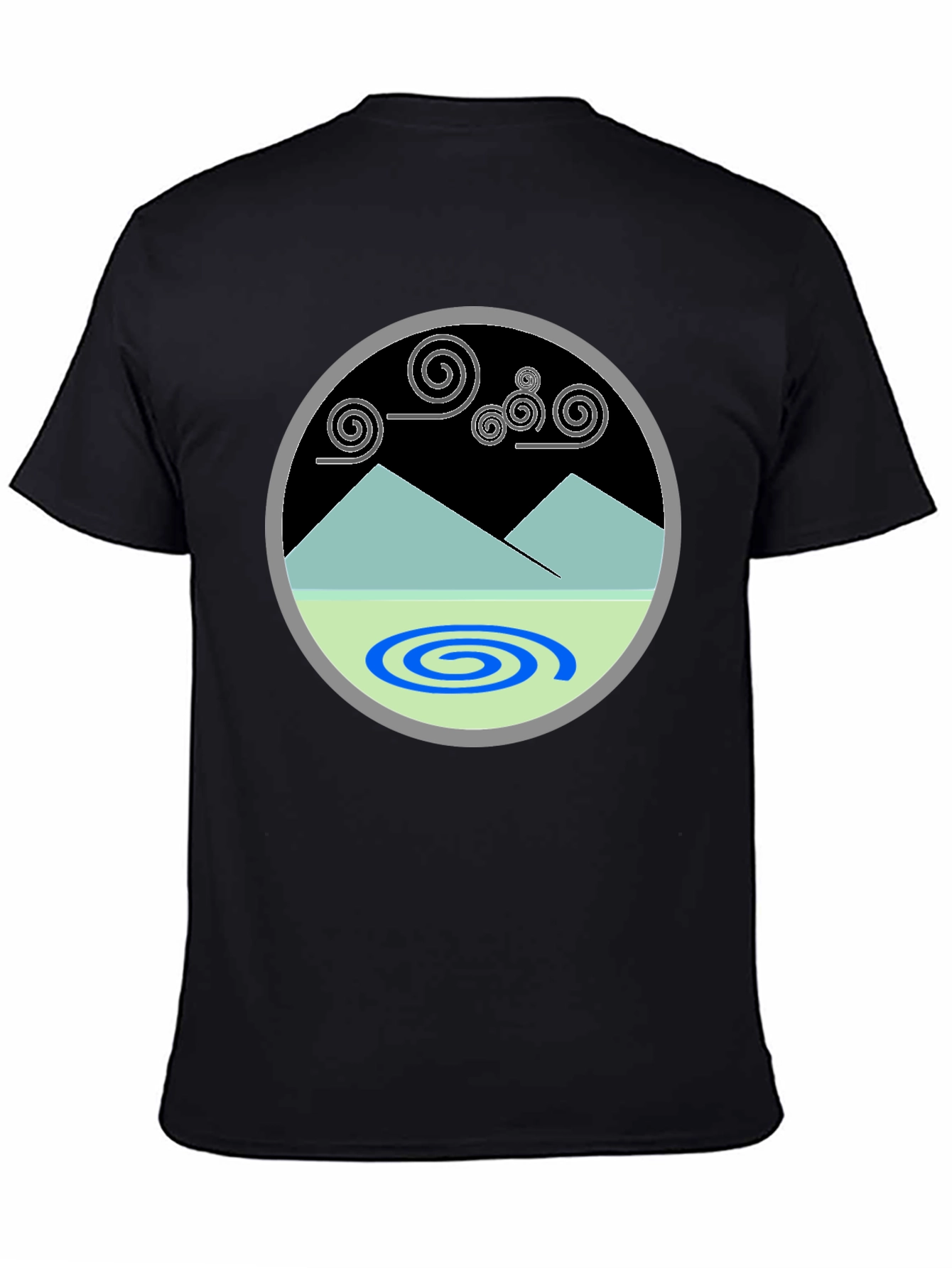 Mountains & Swirls Graphic Tee - Modern Design