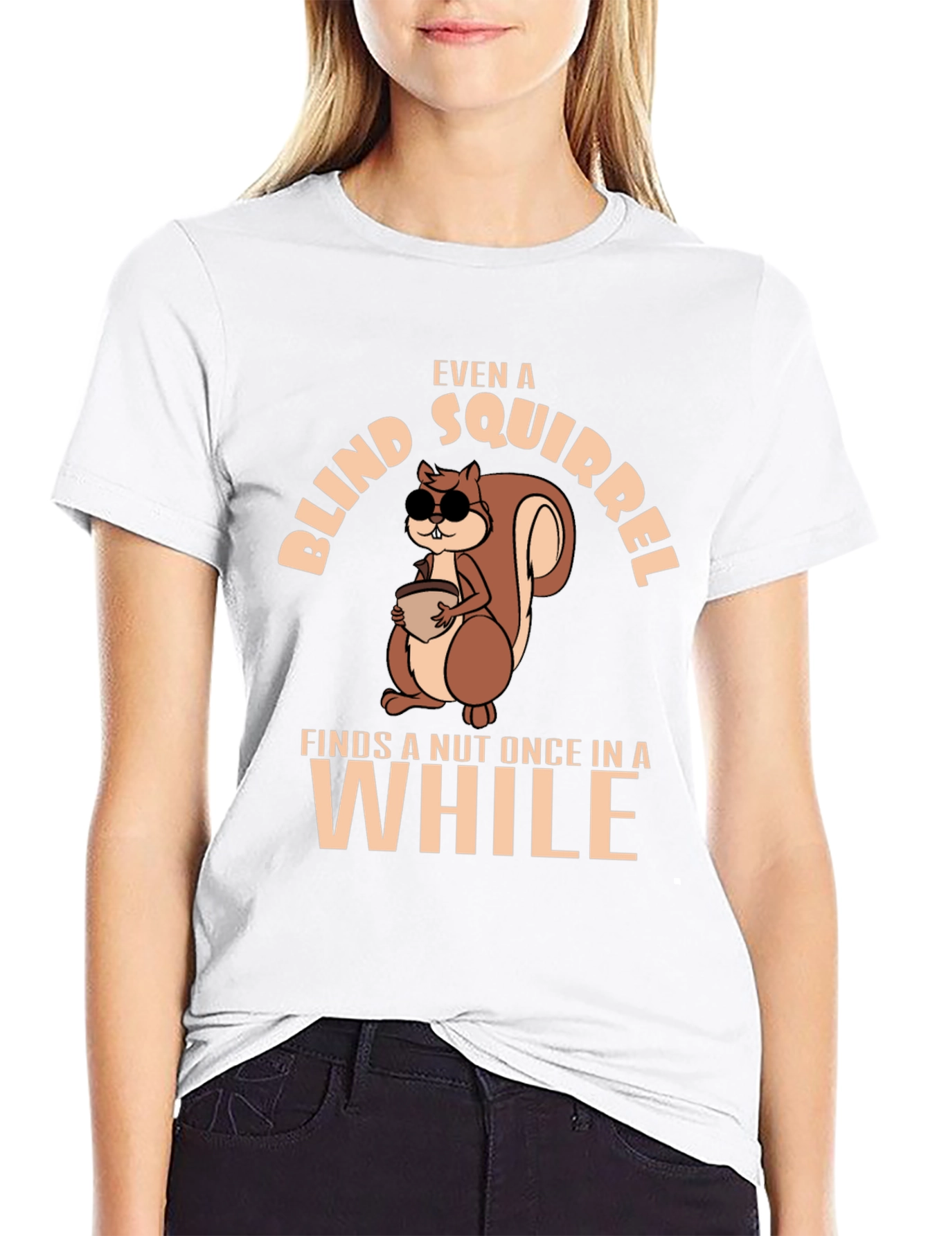 Funny Blind Squirrel T-Shirt - Nutty Humor Tee