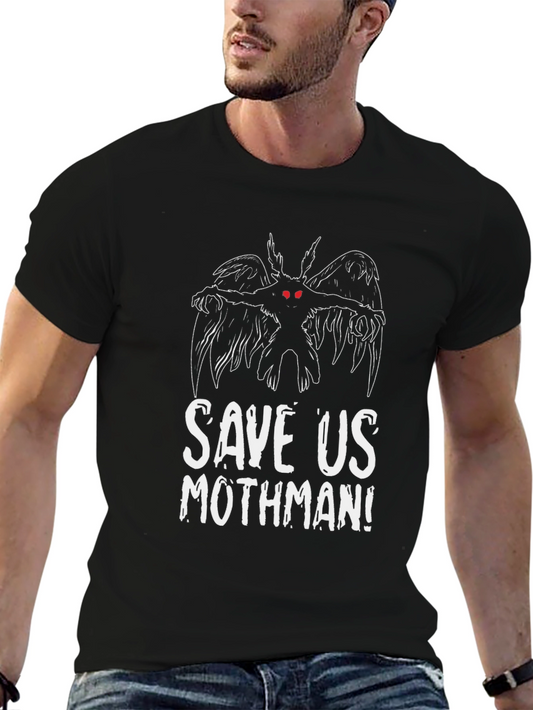 Save Us Mothman! Graphic T-Shirt - Black