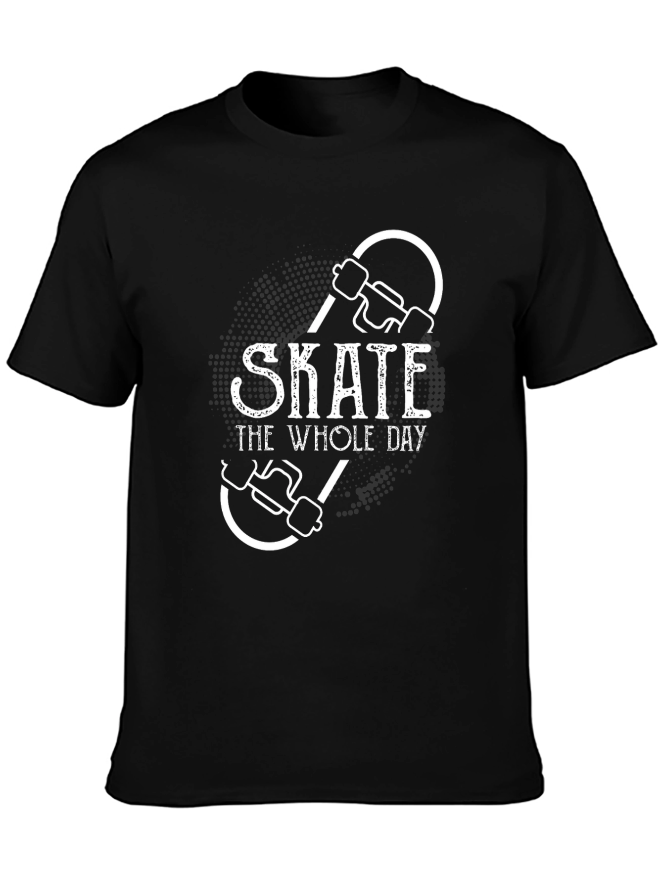 Skate The Whole Day Black Graphic Tee