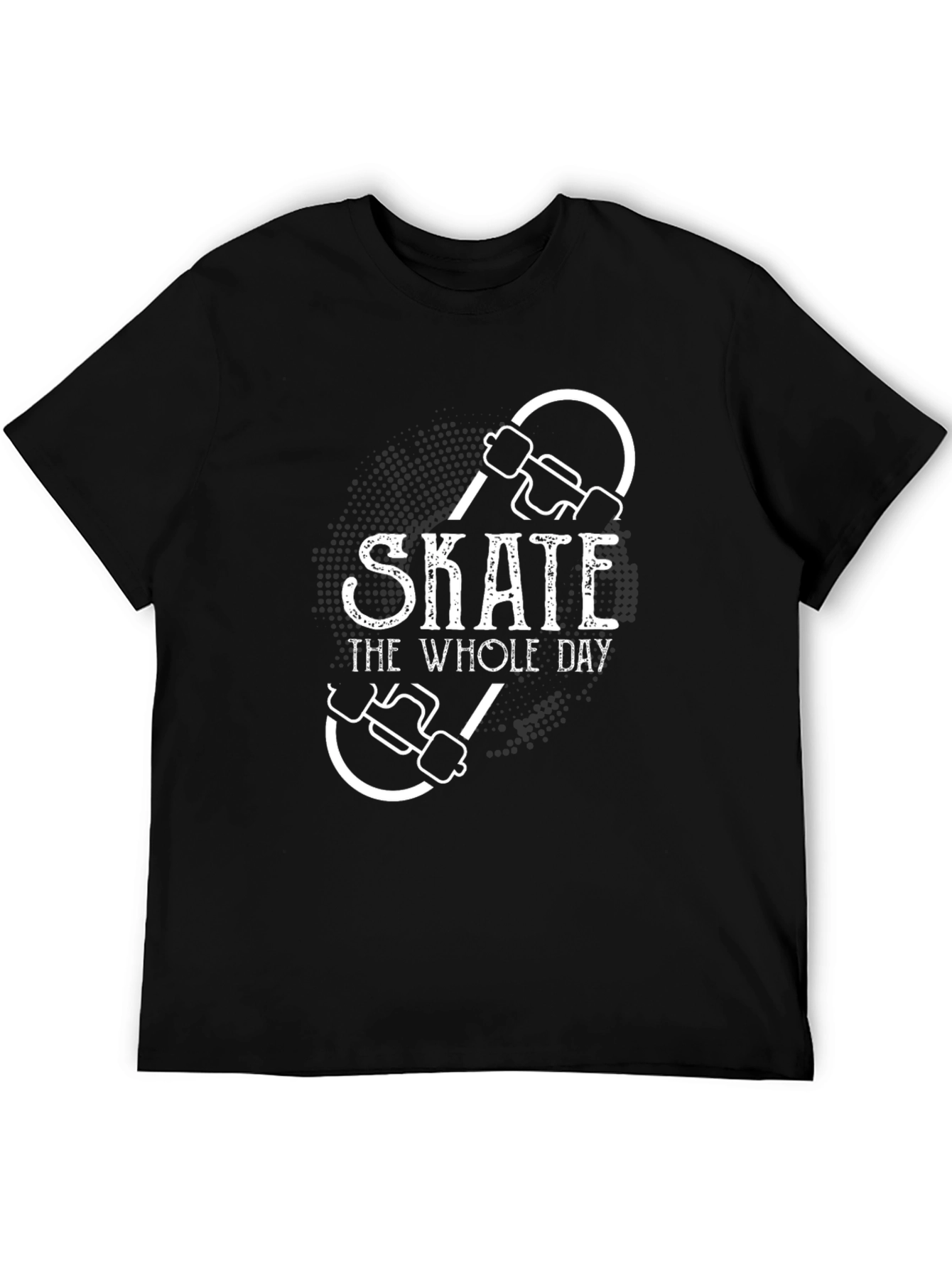 Skate The Whole Day Black Graphic Tee