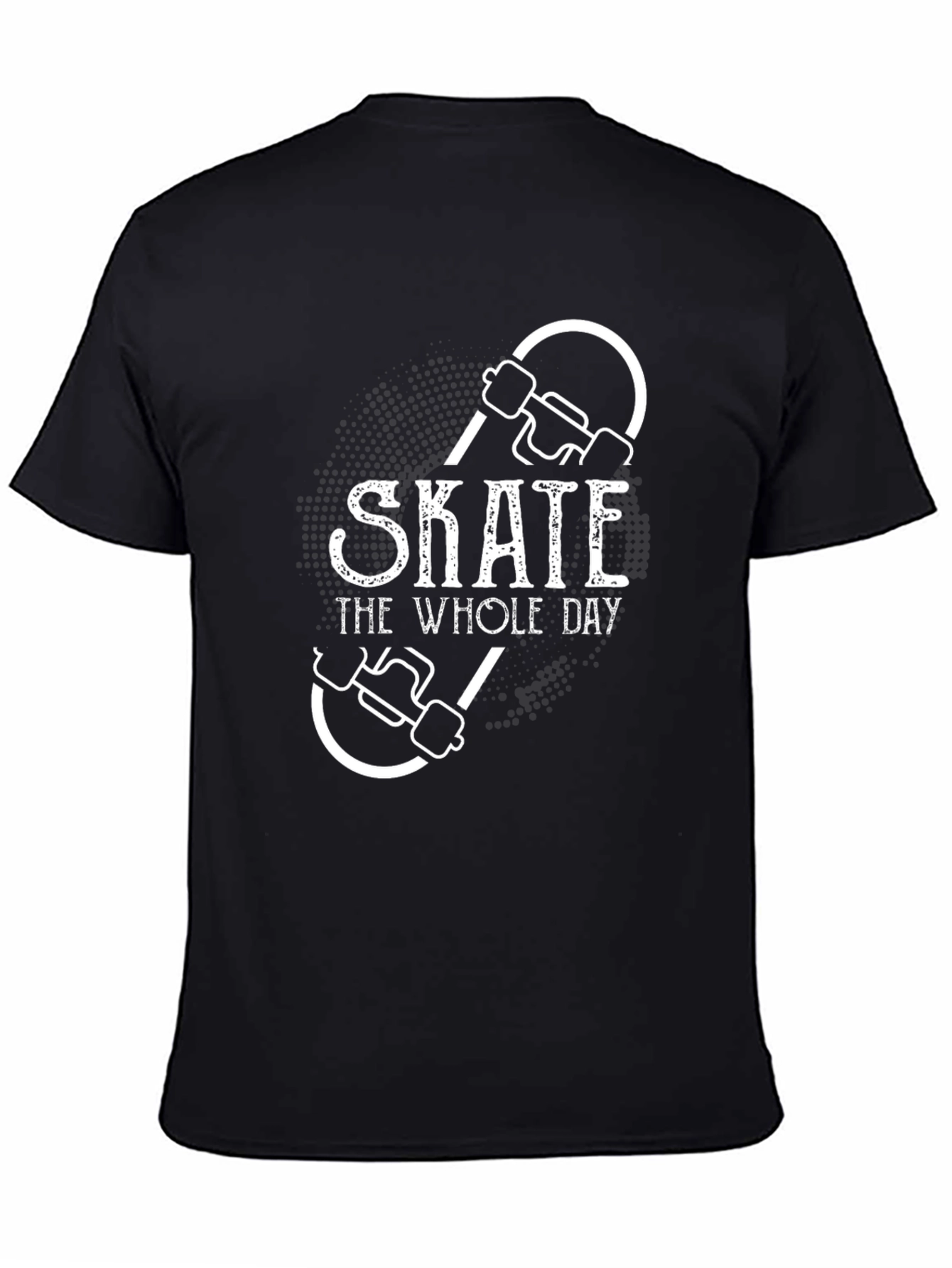 Skate The Whole Day Black Graphic Tee