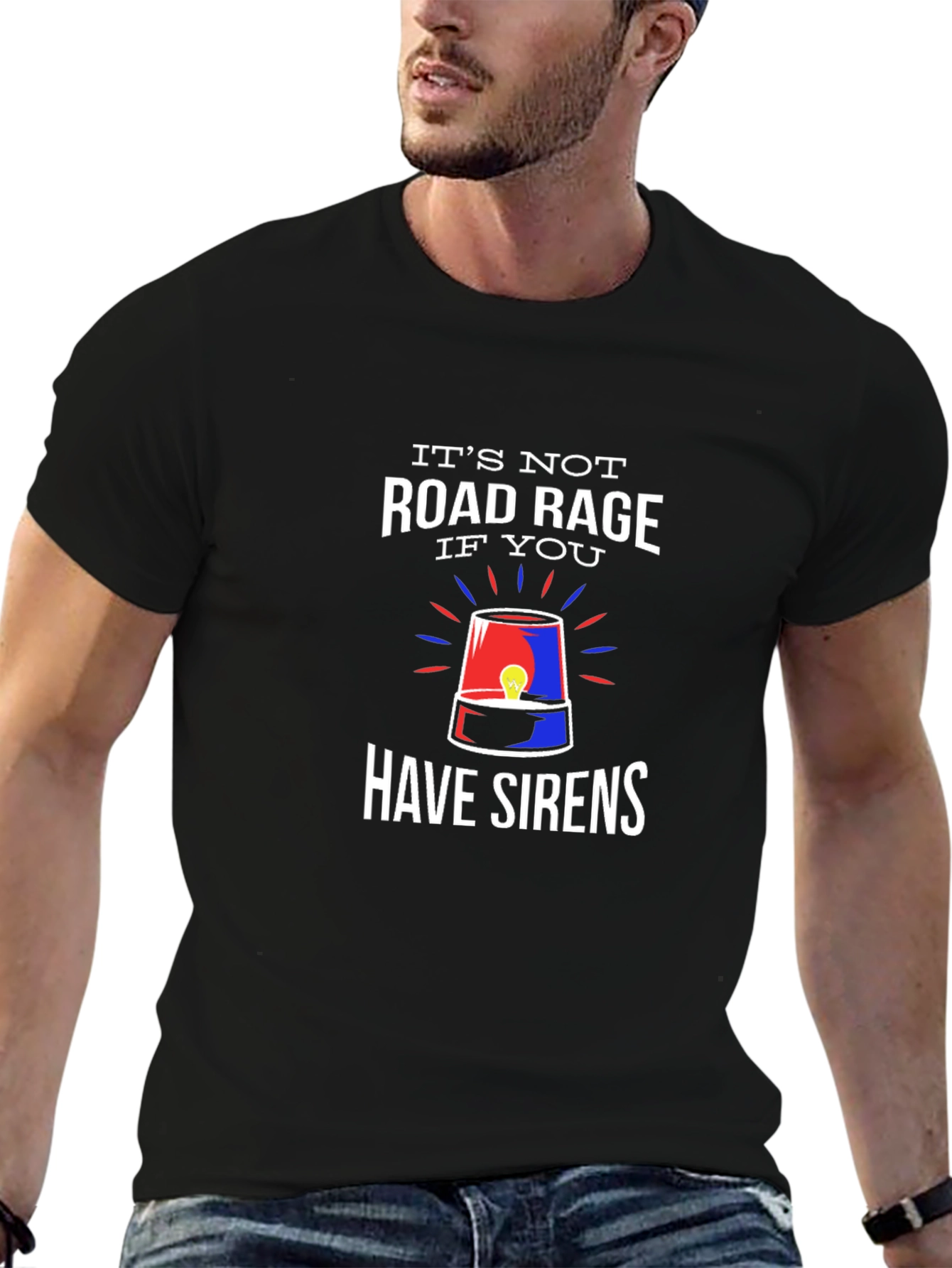 Funny Road Rage Sirens Graphic T-Shirt