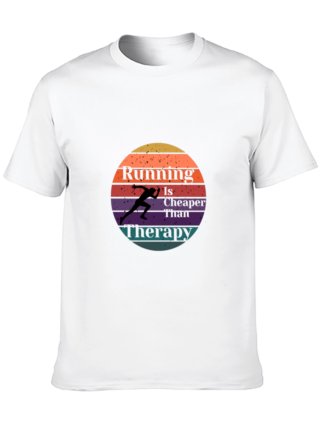 Running is Cheaper Than Therapy Black T-Shirt