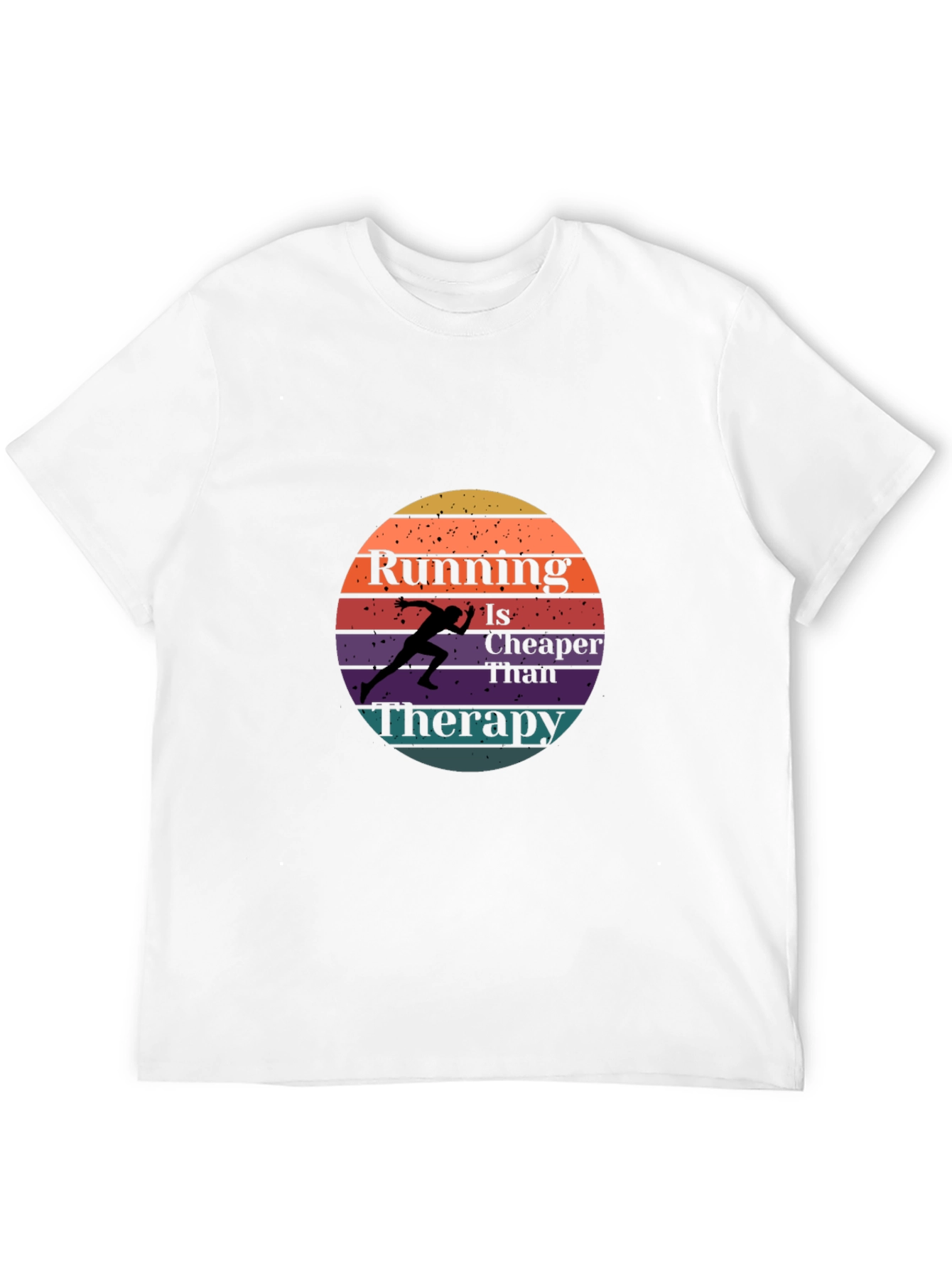 Running is Cheaper Than Therapy Black T-Shirt