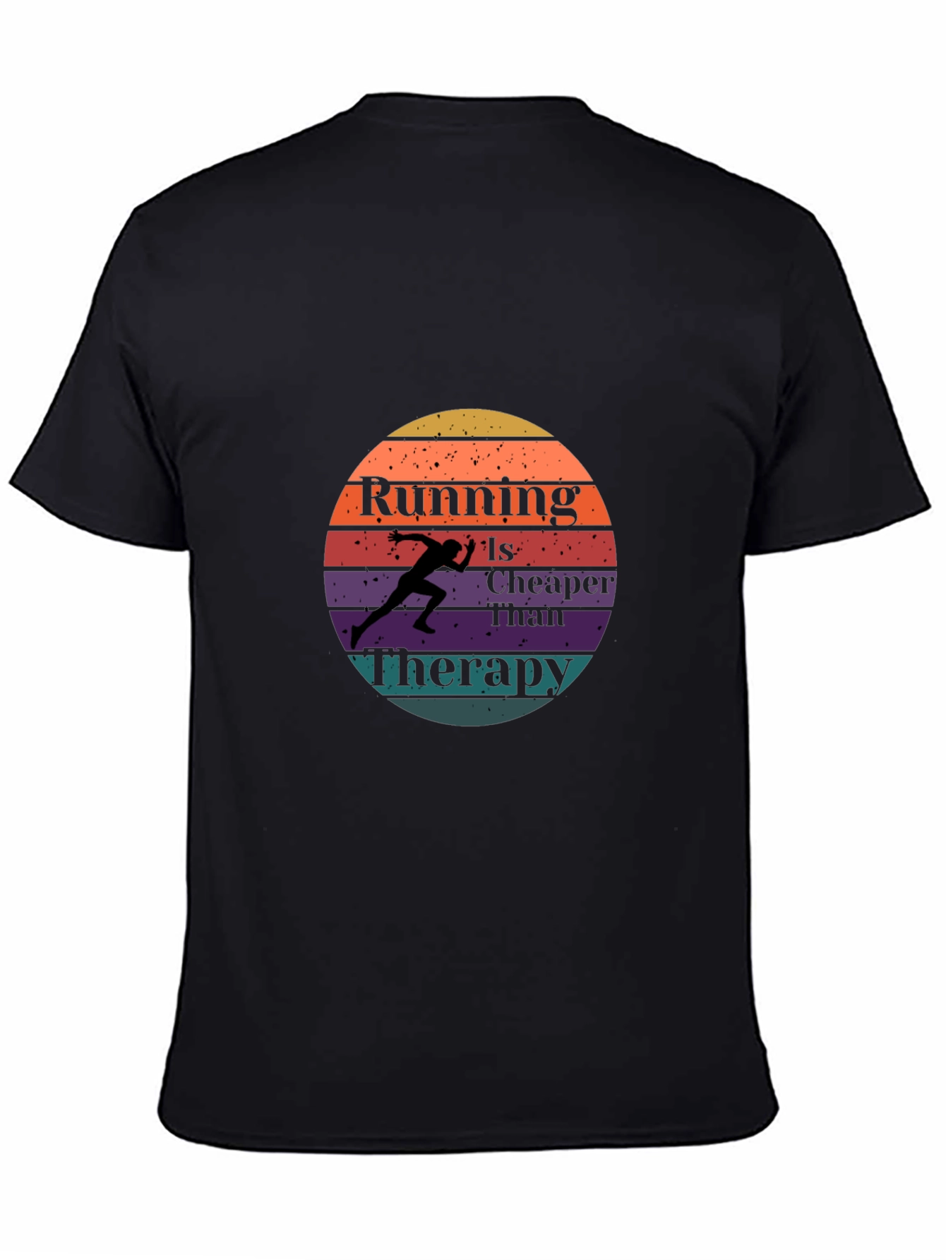 Running is Cheaper Than Therapy Black T-Shirt