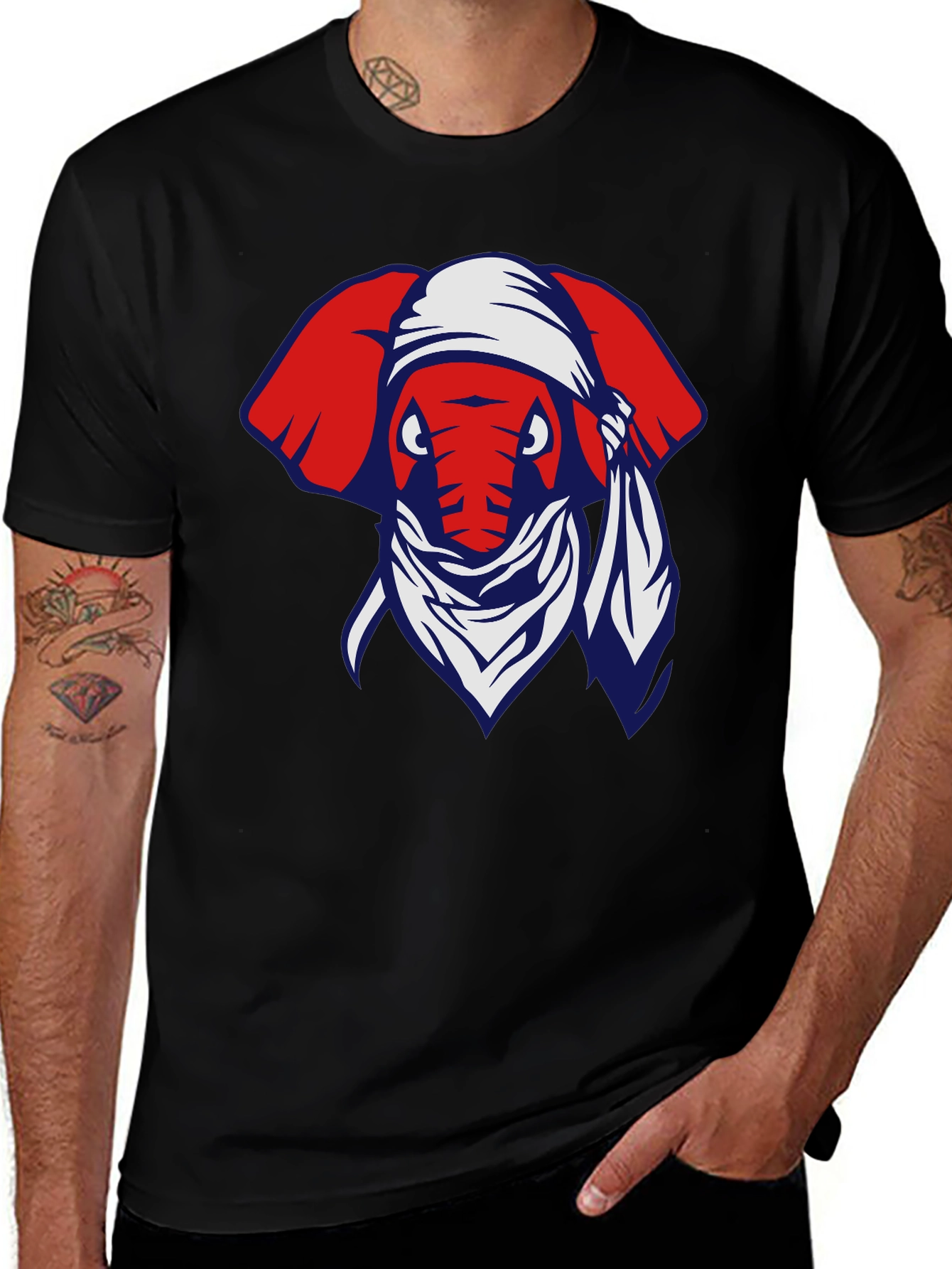 Bandana Elephant Graphic Tee - Cool Casual Style