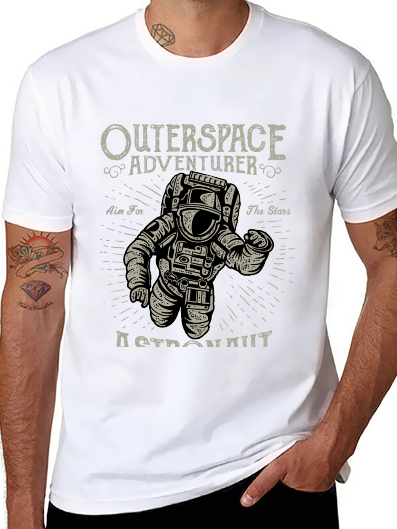 Outerspace Adventurer Graphic Tee - Astronaut Design
