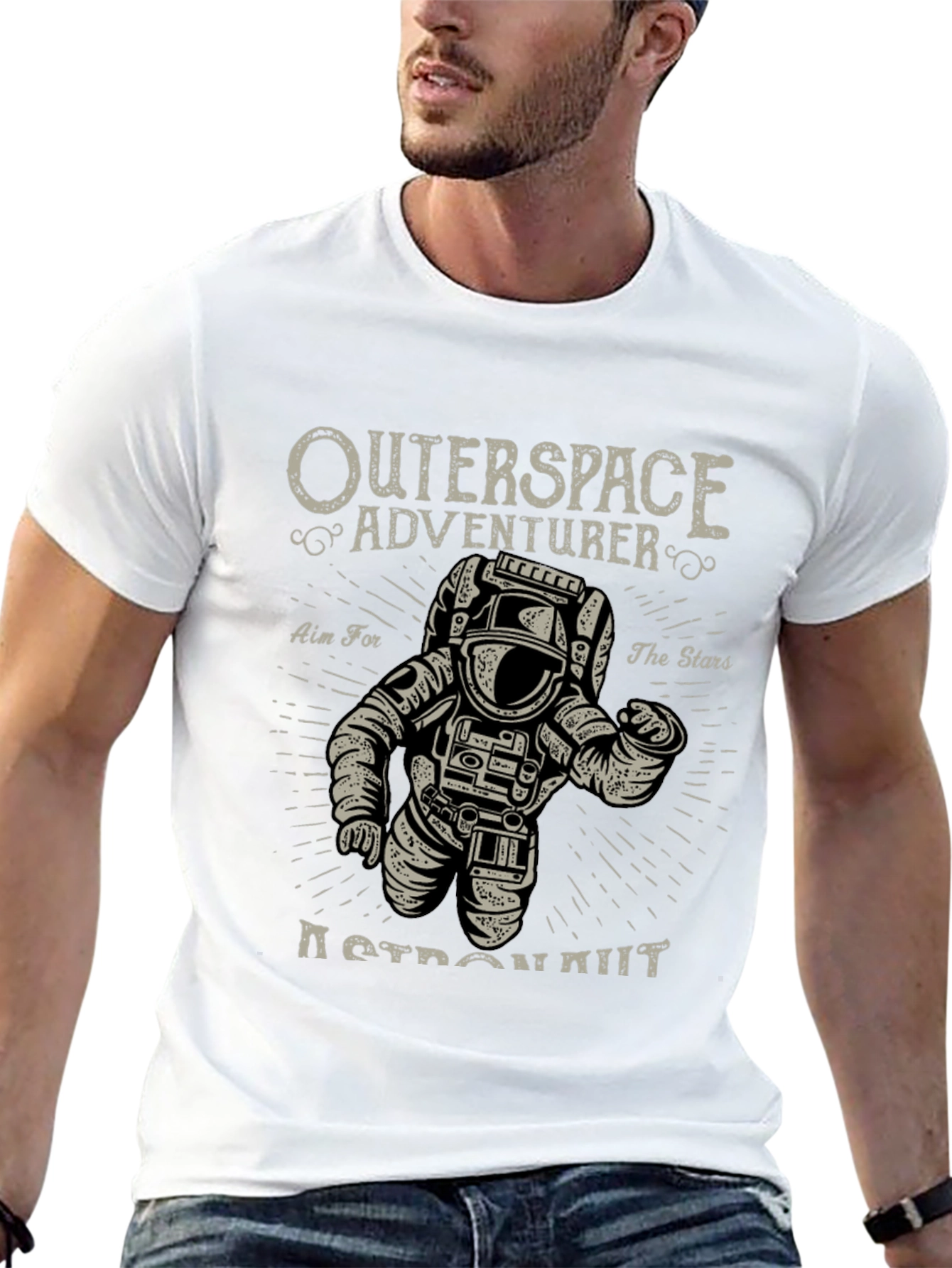 Outerspace Adventurer Graphic Tee - Astronaut Design
